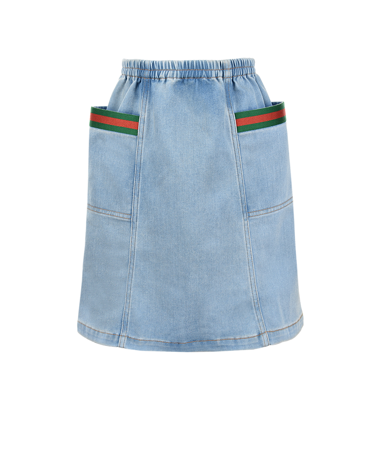 Голубая джинсовая юбка с накладными карманами GUCCI детская