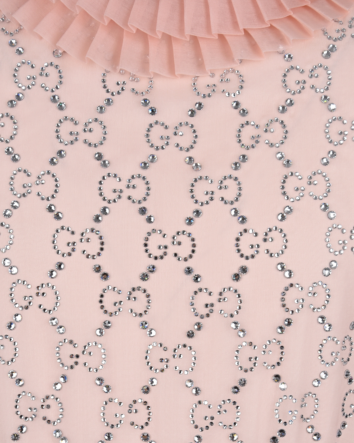 Розовое платье с логотипом из страз GUCCI детское, размер 140, цвет розовый - фото 4