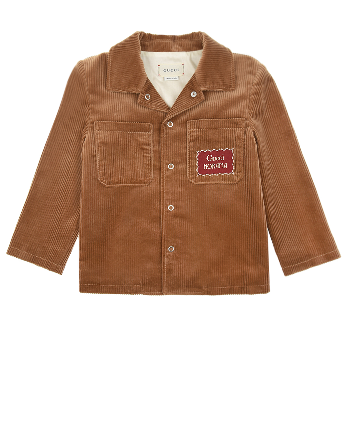 Коричневый вельветовый пиджак GUCCI детский, размер 86, цвет бежевый