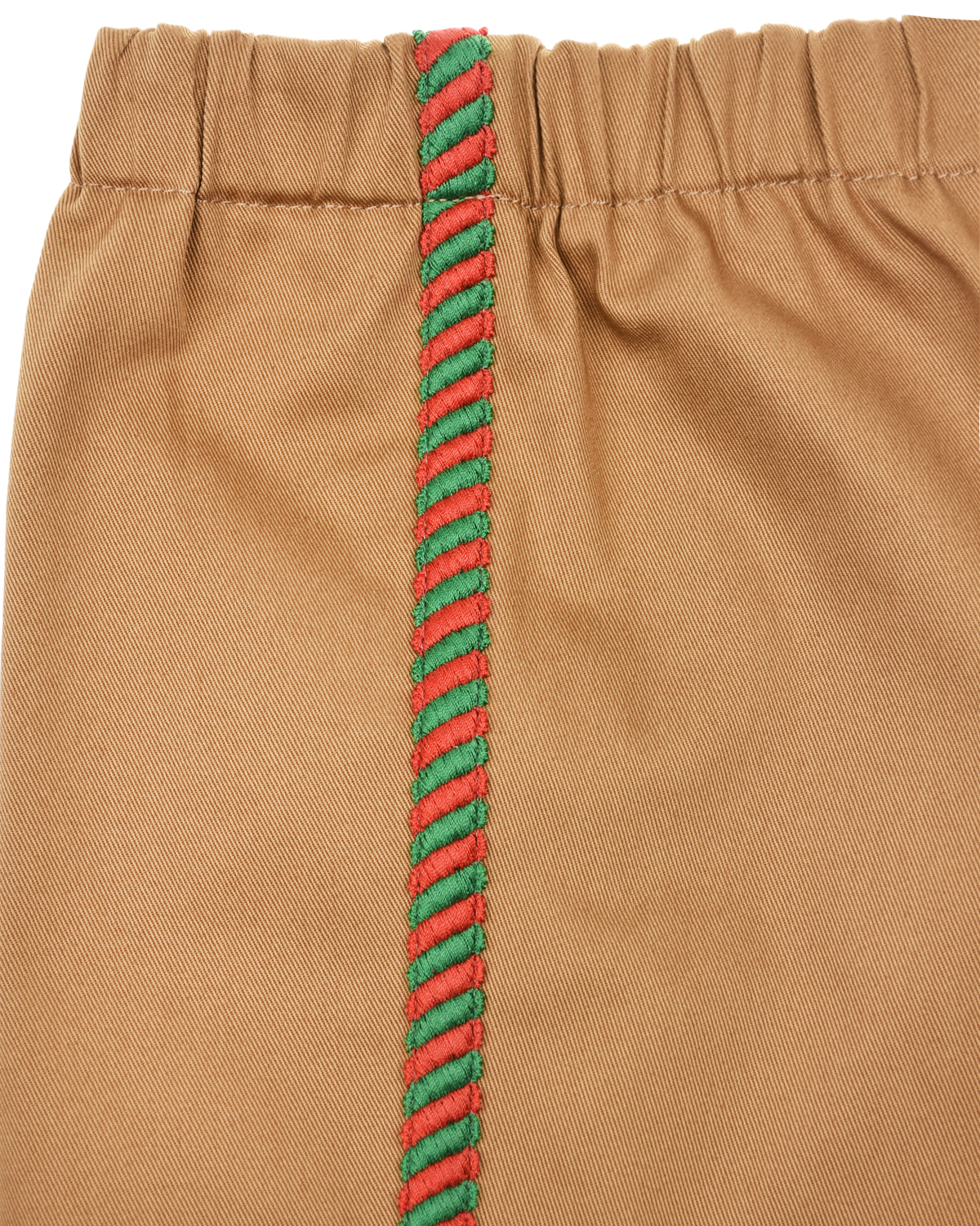 Прямые брюки с вышитым лампасом GUCCI детские, размер 92, цвет бежевый - фото 3