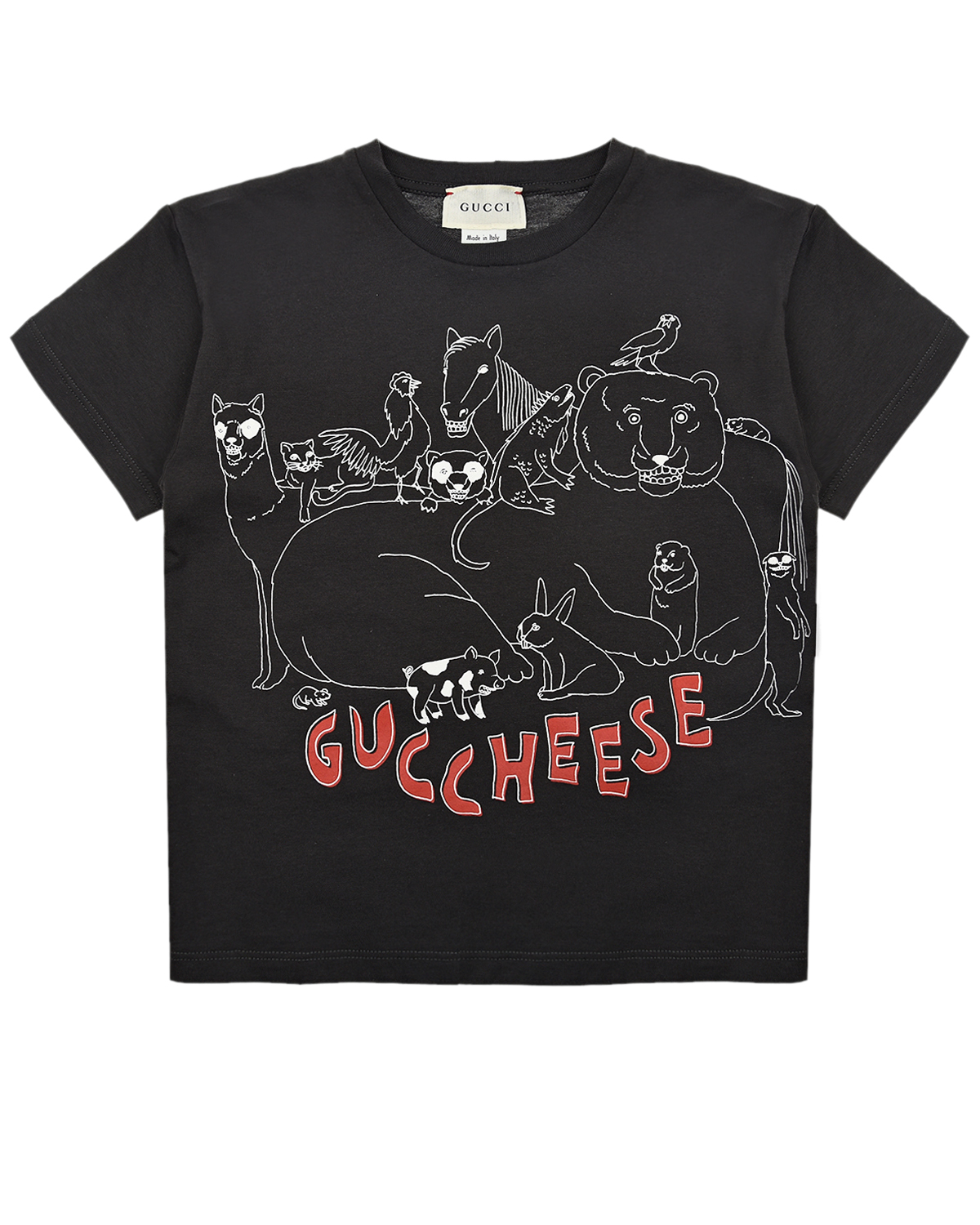 

Футболка с принтом "животные" GUCCI детская, Серый, Футболка с принтом "животные" GUCCI детская