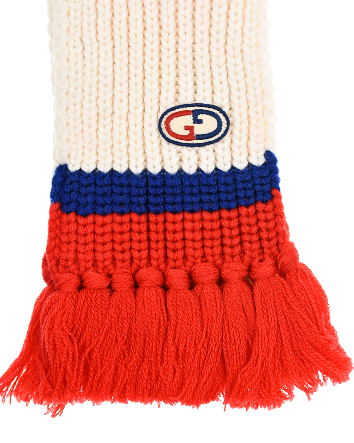 Шерстяной шарф с полосками GUCCI детский, размер unica, цвет белый - фото 3