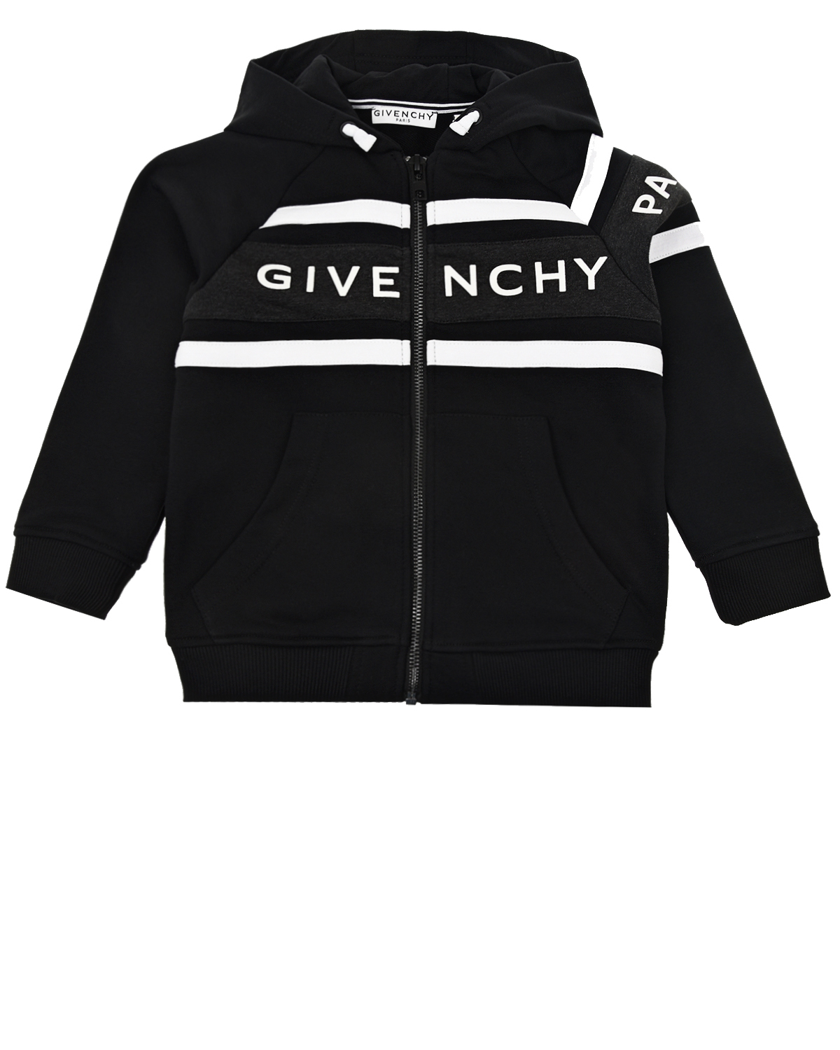 Черная спортивная куртка с белыми полосками Givenchy детская