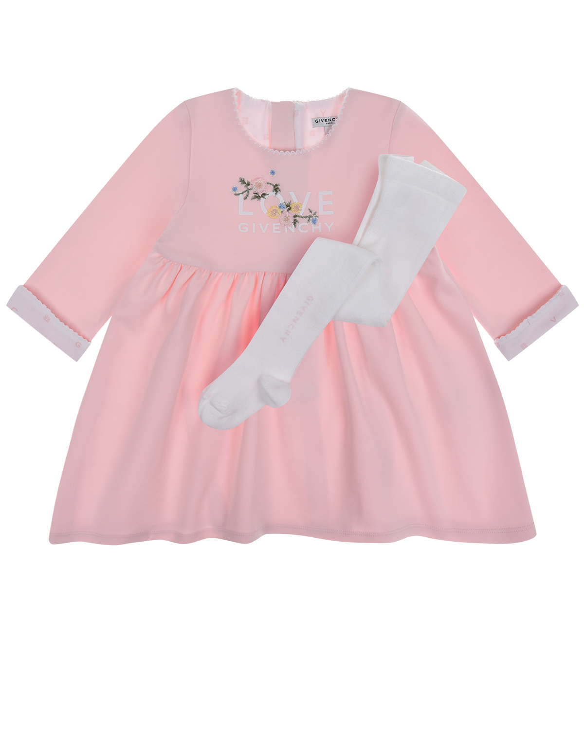 Розовое платье в комплекте с колготками Givenchy детское