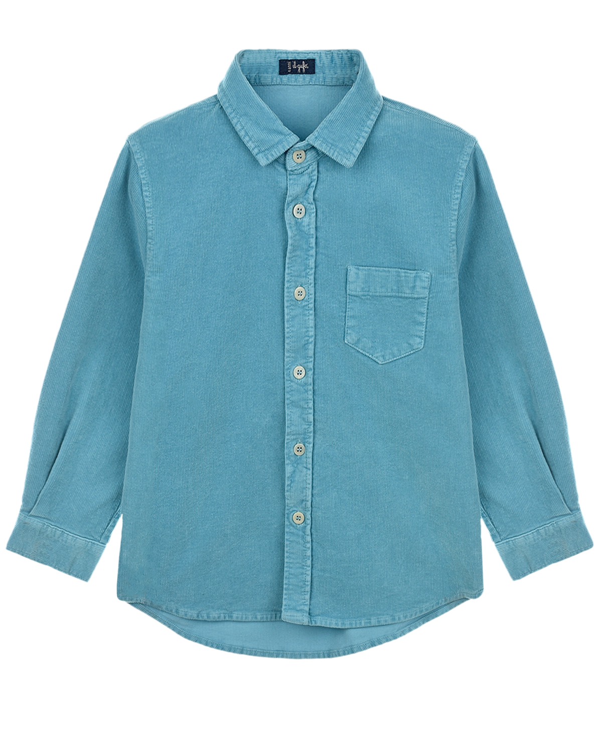 Голубая рубашка из вельвета IL Gufo детская