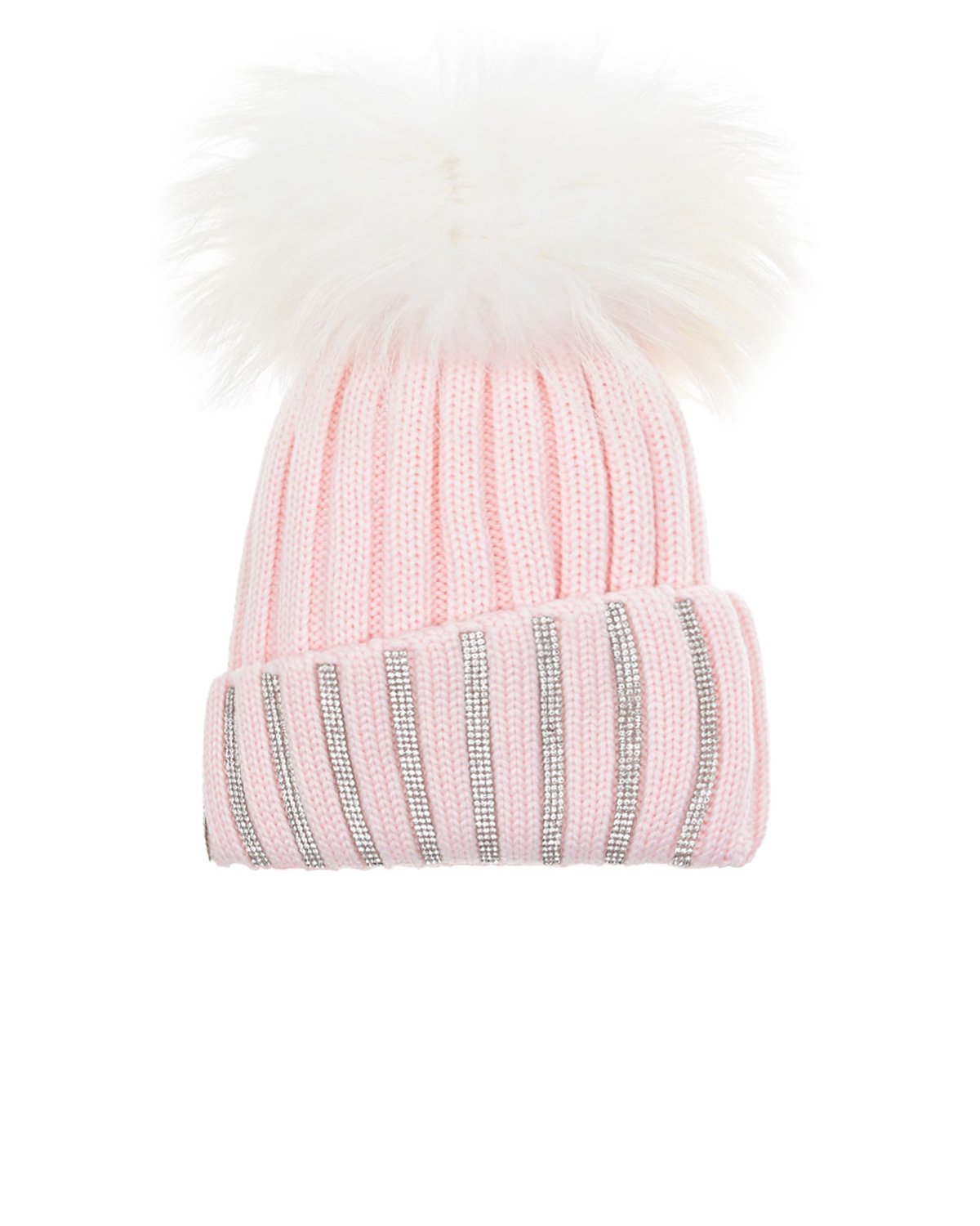 

Розовая шапка со стразами и меховым помпоном Joli Bebe, Розовый, Розовая шапка со стразами и меховым помпоном Joli Bebe