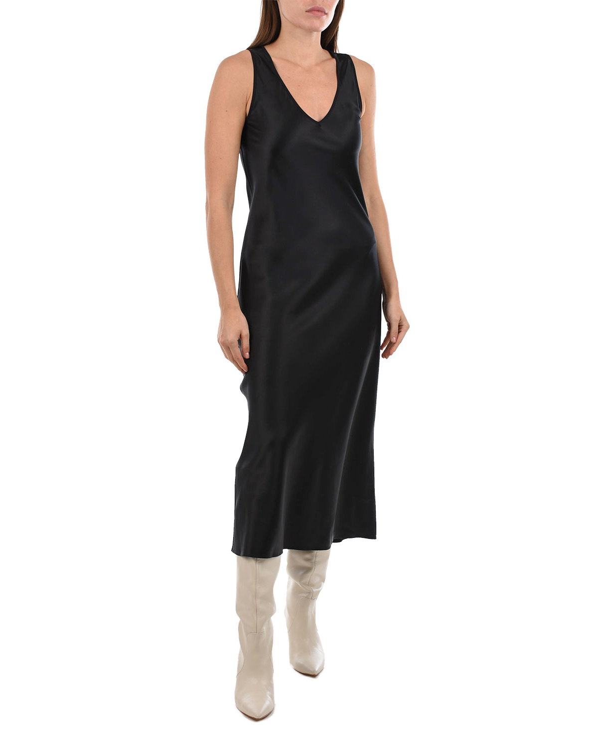 Черное шелковое платье Joseph, размер 40, цвет черный - фото 3