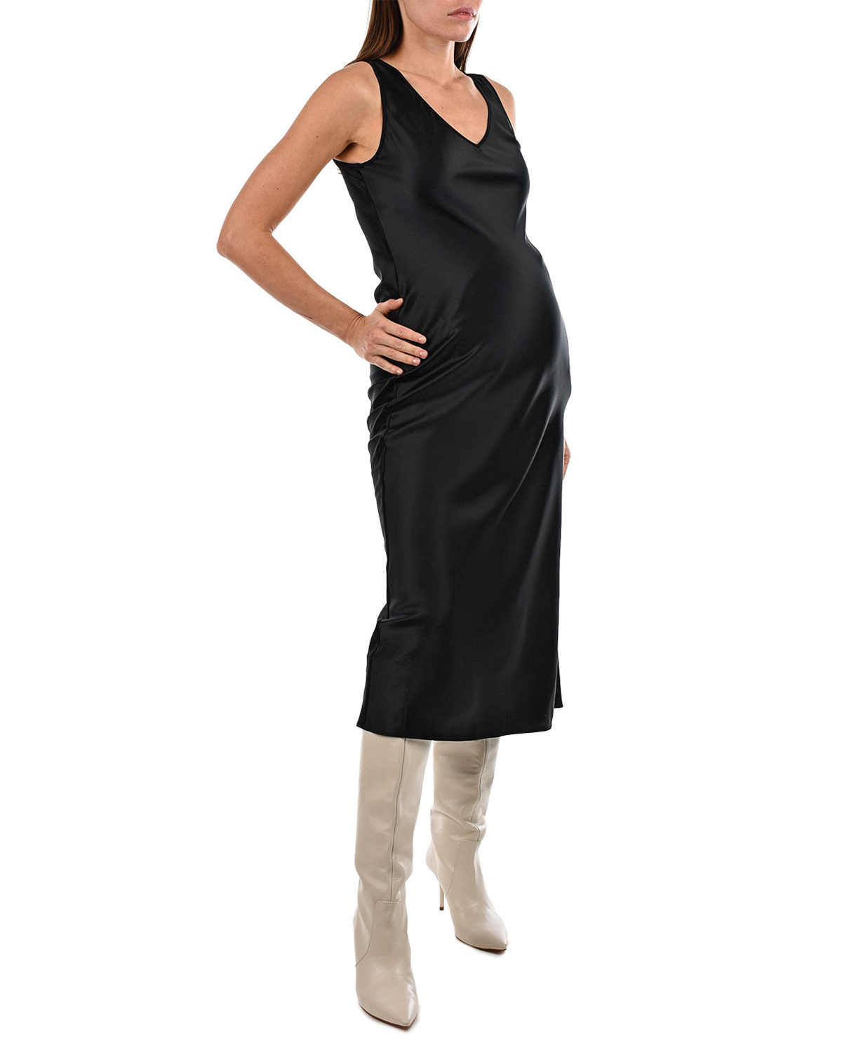 Черное шелковое платье Joseph, размер 40, цвет черный - фото 5