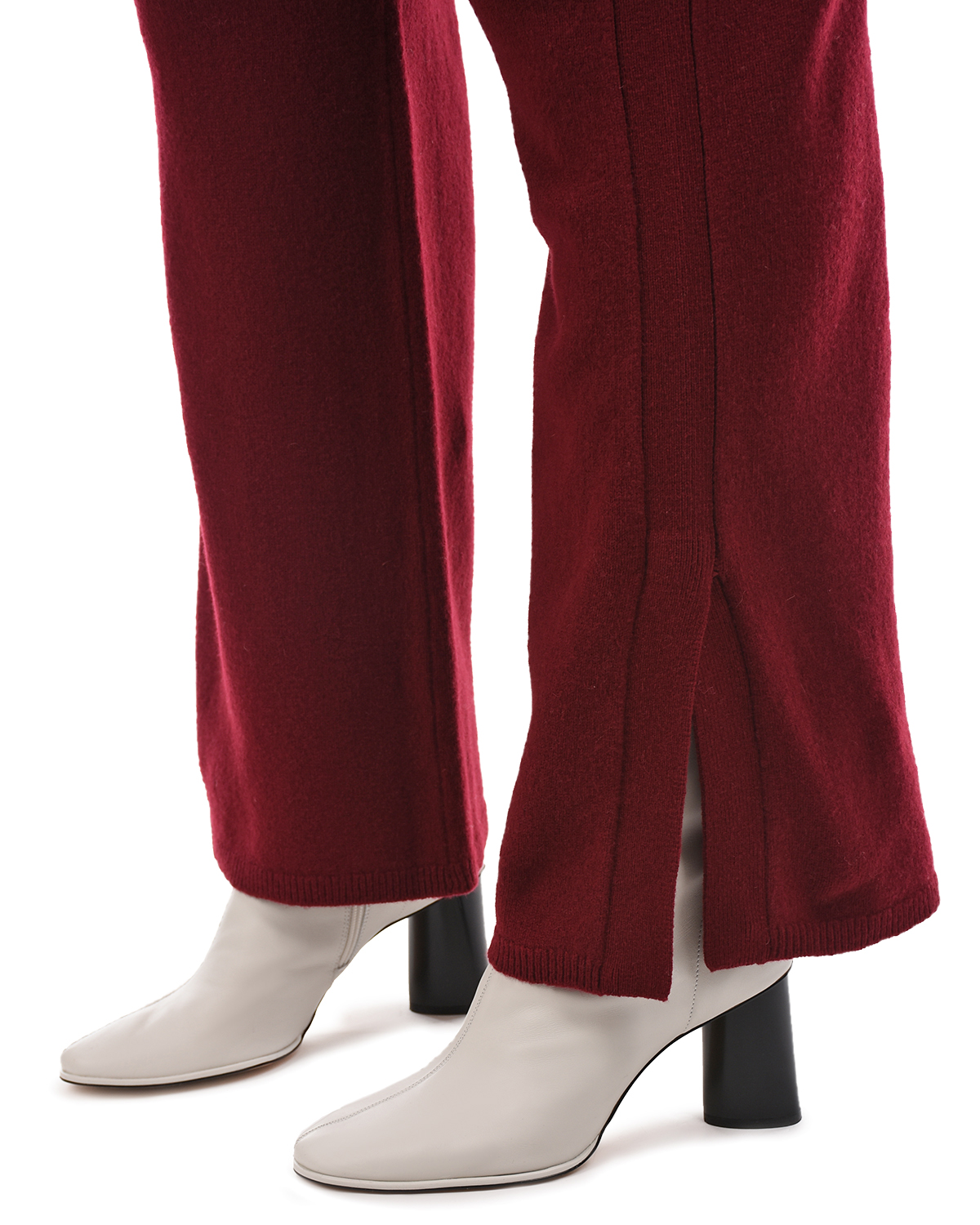 Бордовые брюки из шерсти Joseph, размер 40, цвет фиолетовый - фото 9