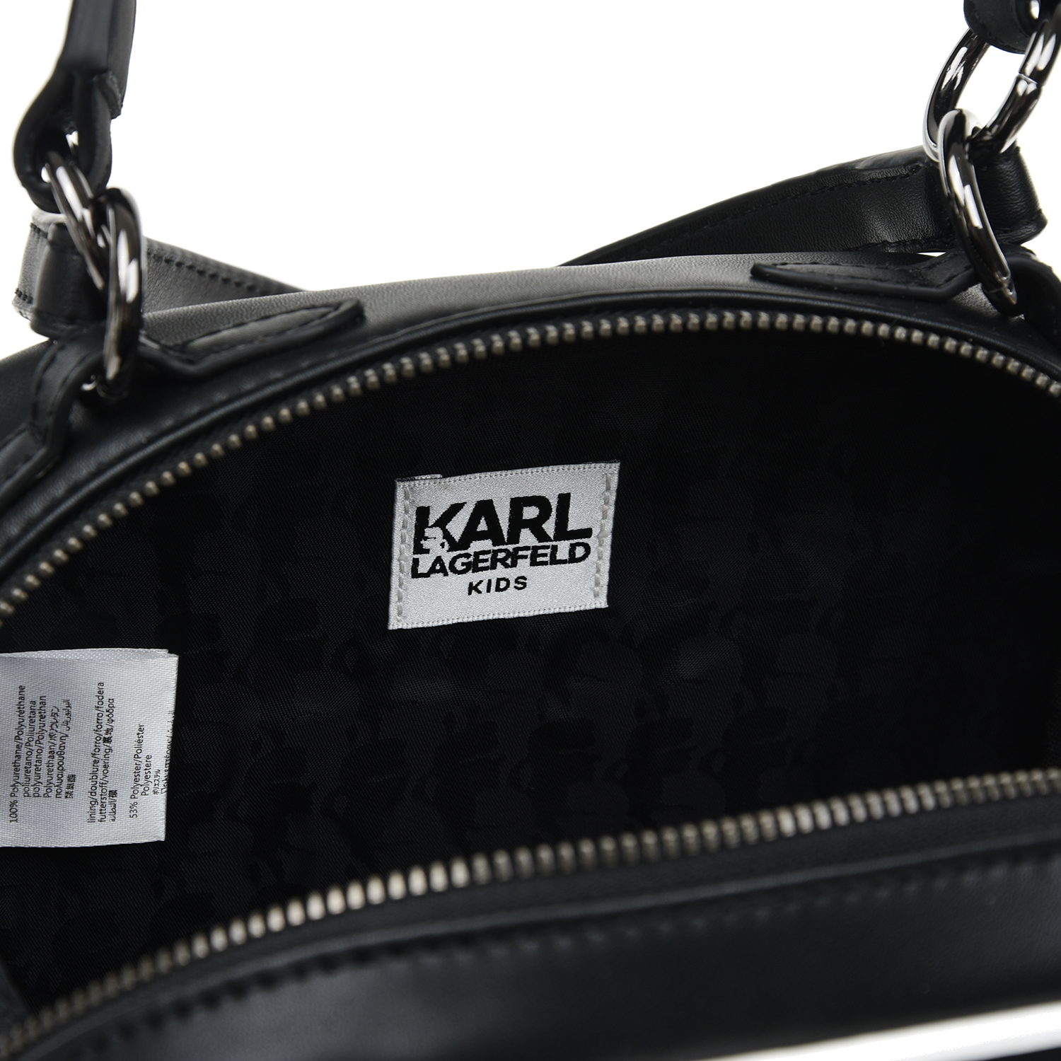 Черная сумка с белым кантом, 14x18x7 см Karl Lagerfeld kids детская, размер unica, цвет черный - фото 5