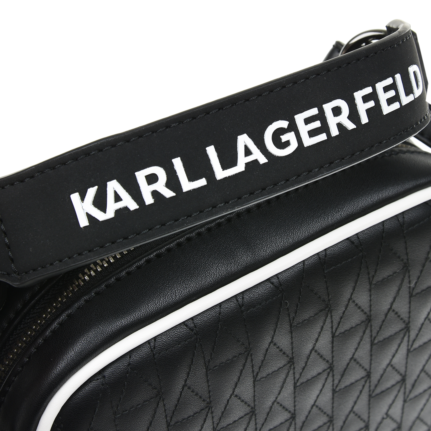 Черная сумка с белым кантом, 14x18x7 см Karl Lagerfeld kids детская, размер unica, цвет черный - фото 6