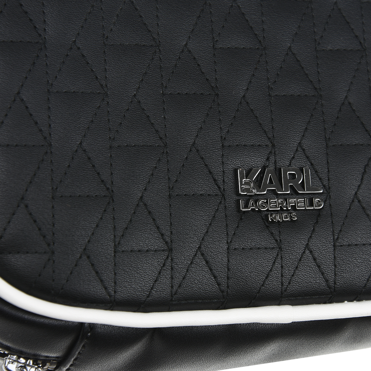 Черная сумка с белым кантом, 14x18x7 см Karl Lagerfeld kids детская, размер unica, цвет черный - фото 7