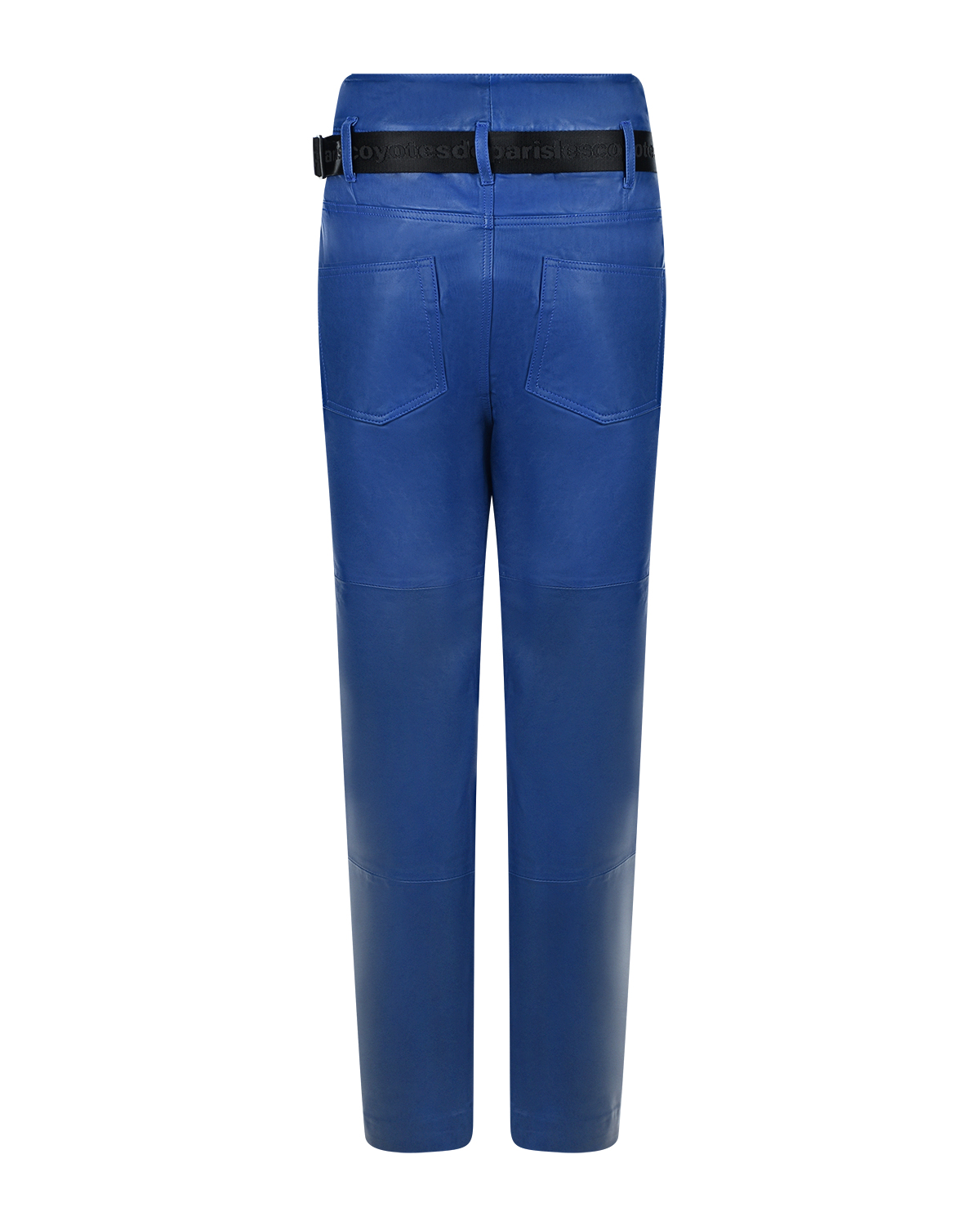Синие кожаные брюки с черным ремнем Les Coyotes de Paris, размер 40, цвет синий - фото 3