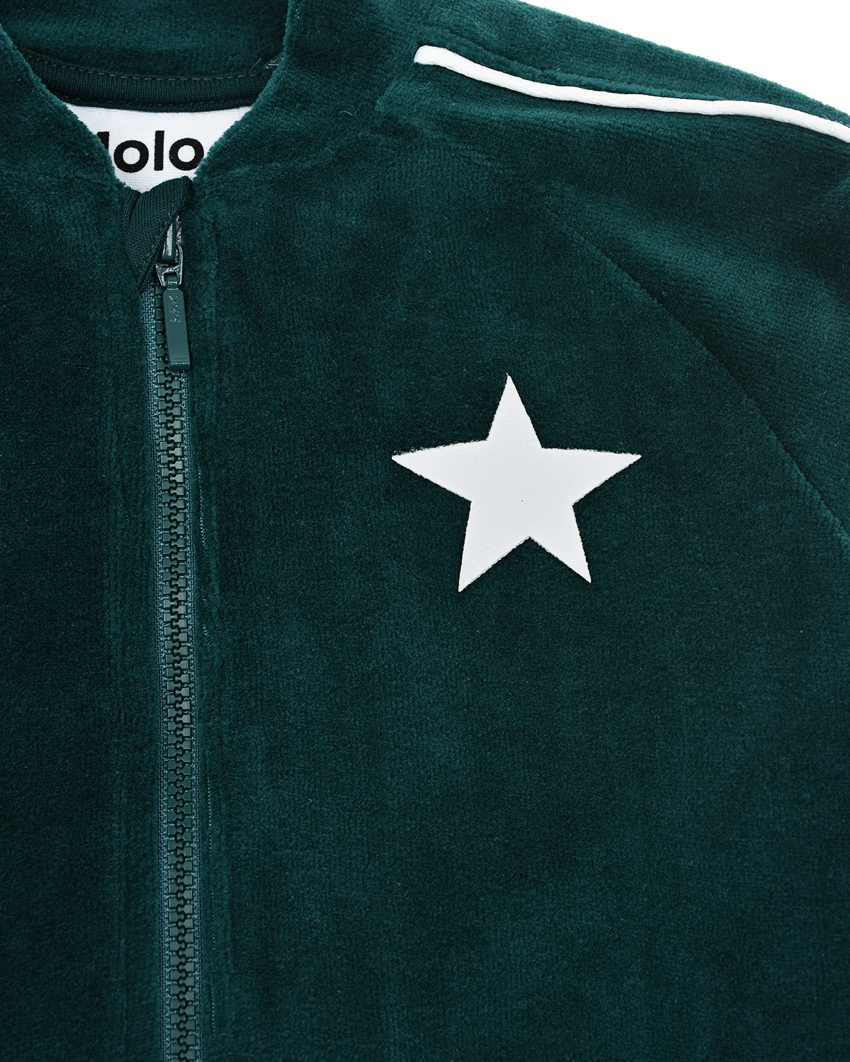 Зеленая спортивная куртка из велюра Molo детская, размер 80, цвет зеленый - фото 3