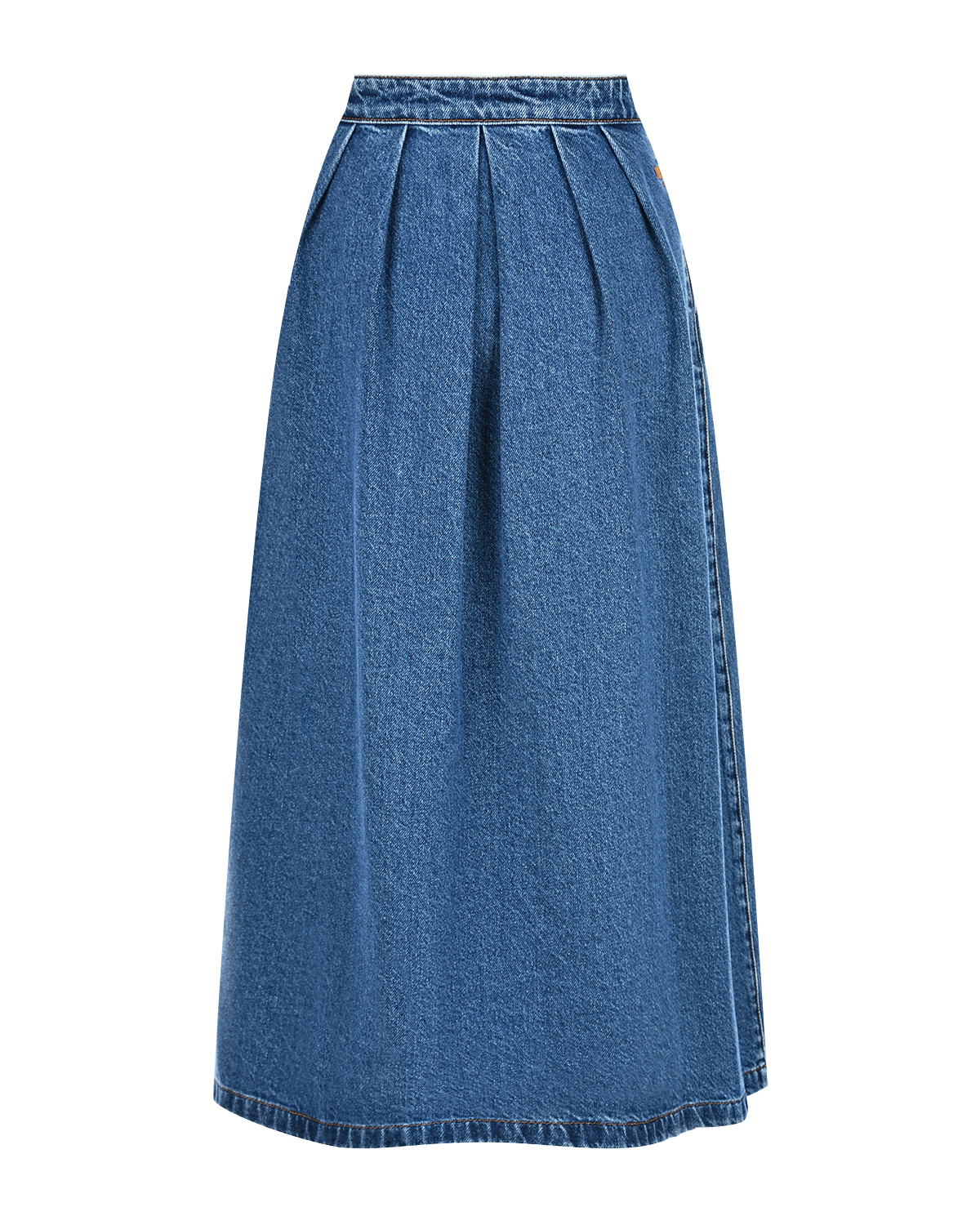 Синяя джинсовая юбка MSGM, размер 40, цвет синий - фото 5