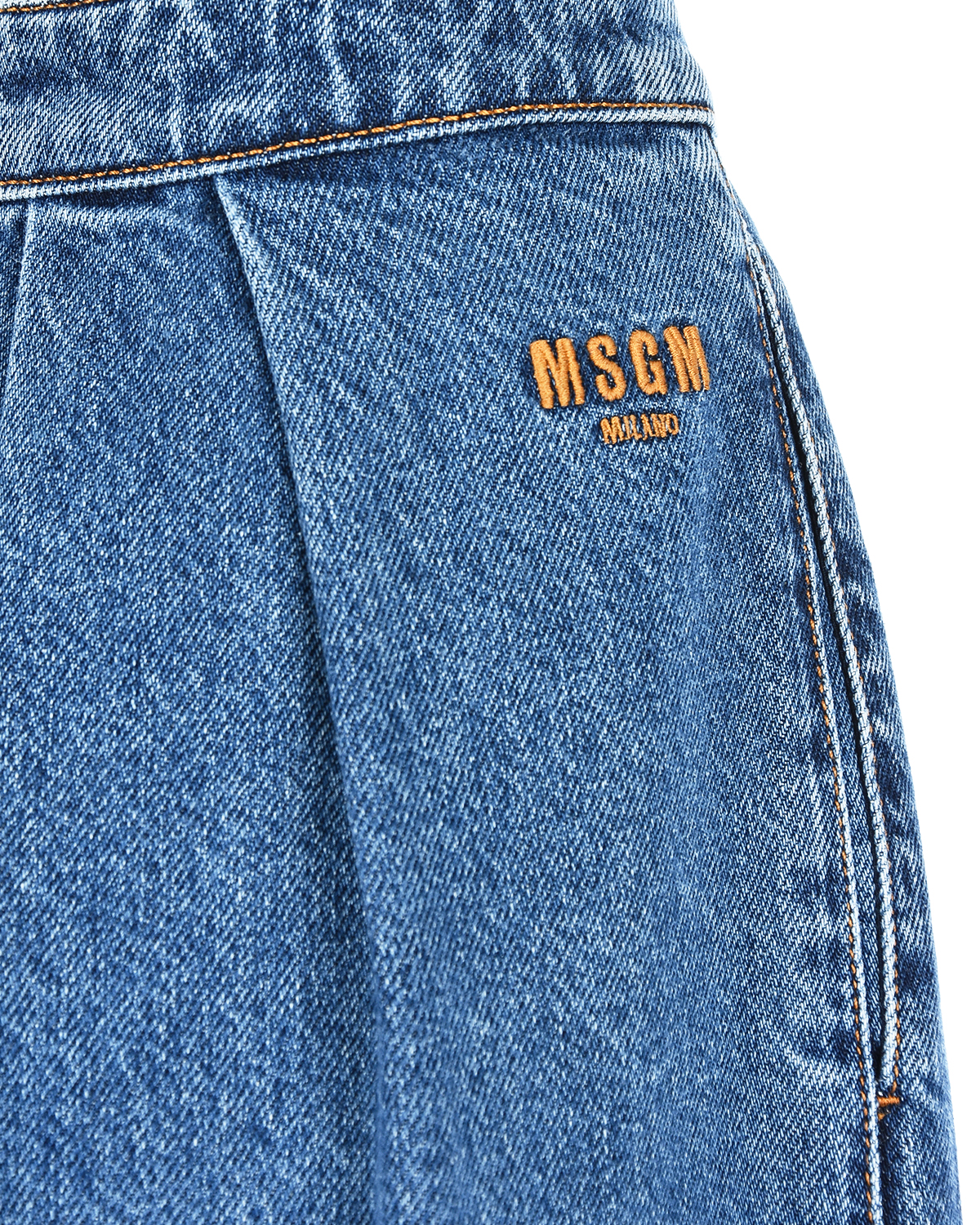 Синяя джинсовая юбка MSGM, размер 40, цвет синий - фото 7
