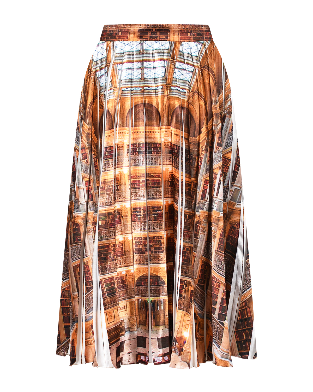 Плиссированная юбка с фотопринтом MSGM, размер 40, цвет бежевый - фото 5