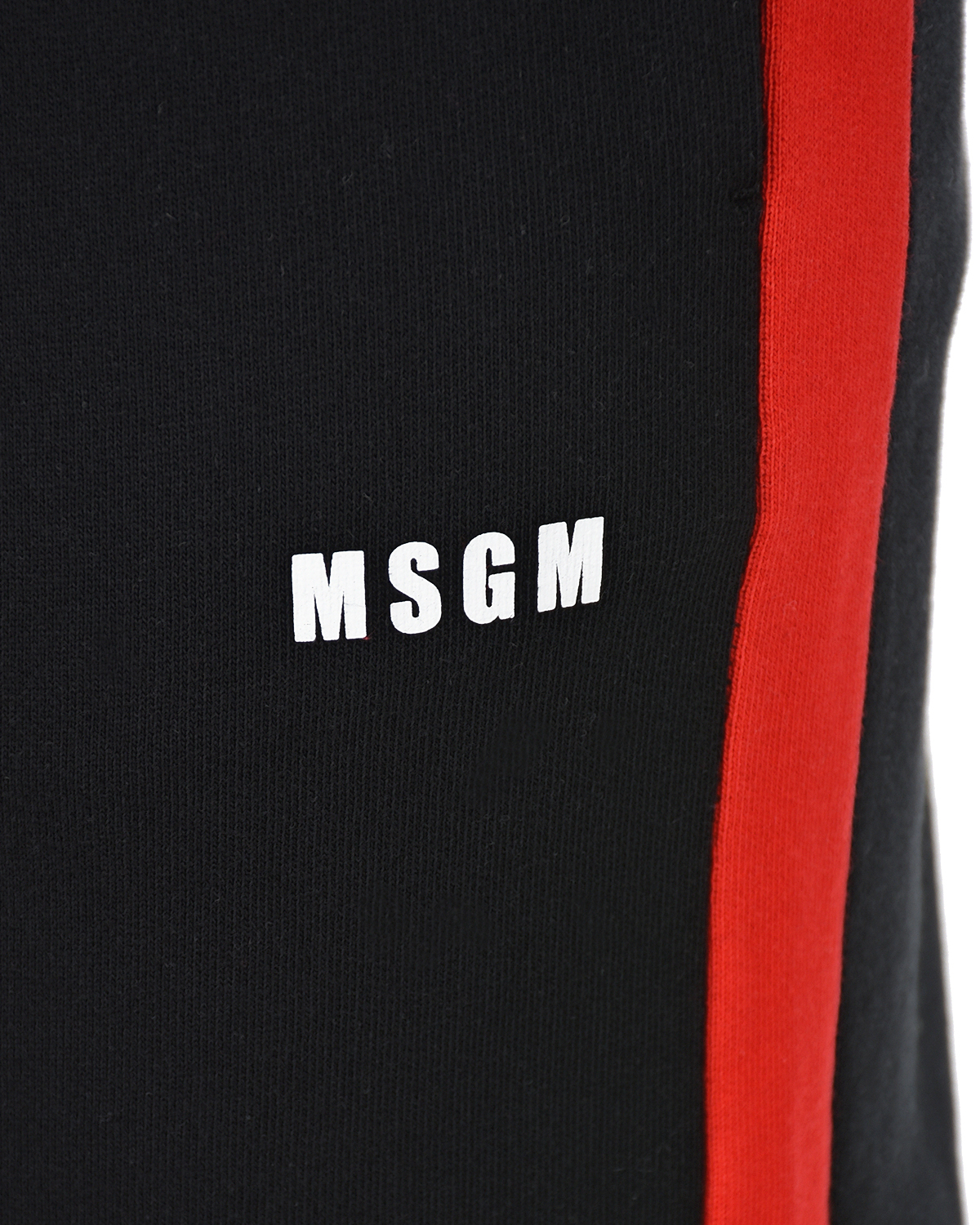 Черные спортивные брюки с красными лампасами MSGM, размер 40, цвет черный - фото 6