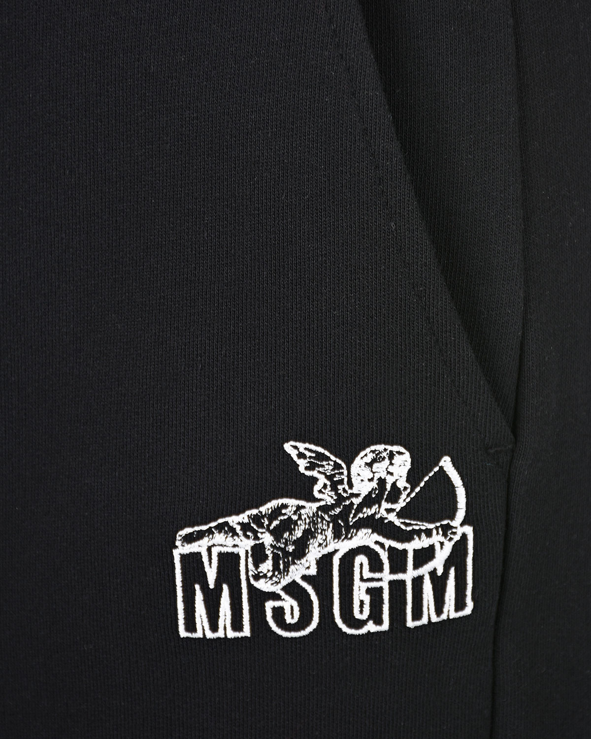 Черные спортвные брюки с логотипом MSGM, размер 40, цвет черный - фото 6