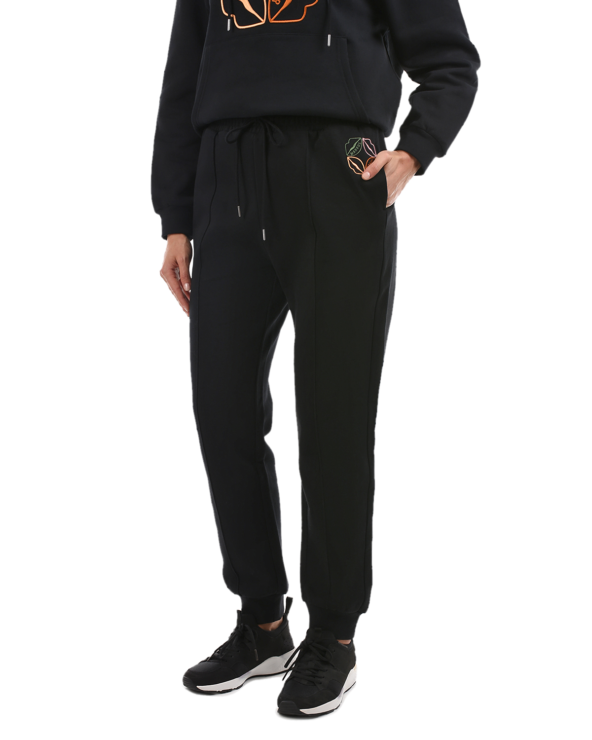 Черные джоггеры с вышивкой Markus Lupfer, размер 40, цвет черный - фото 8