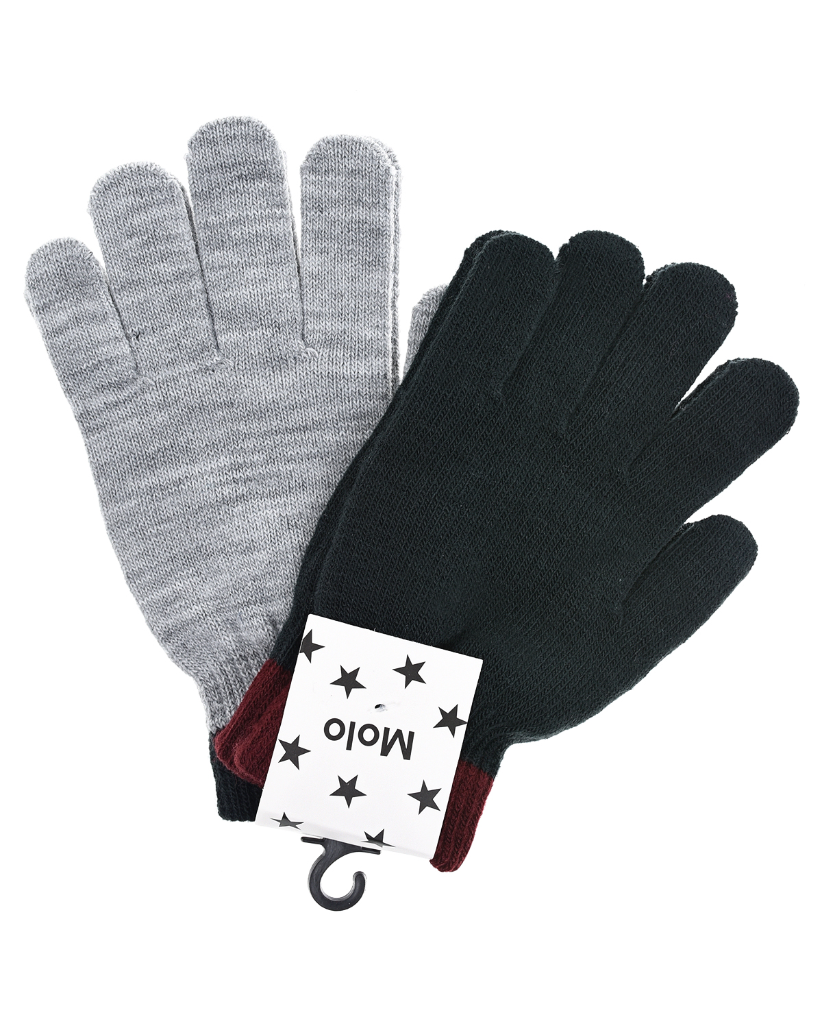 Комплект из двух пар перчаток Kello Black Molo детский, размер 176, цвет серый - фото 1