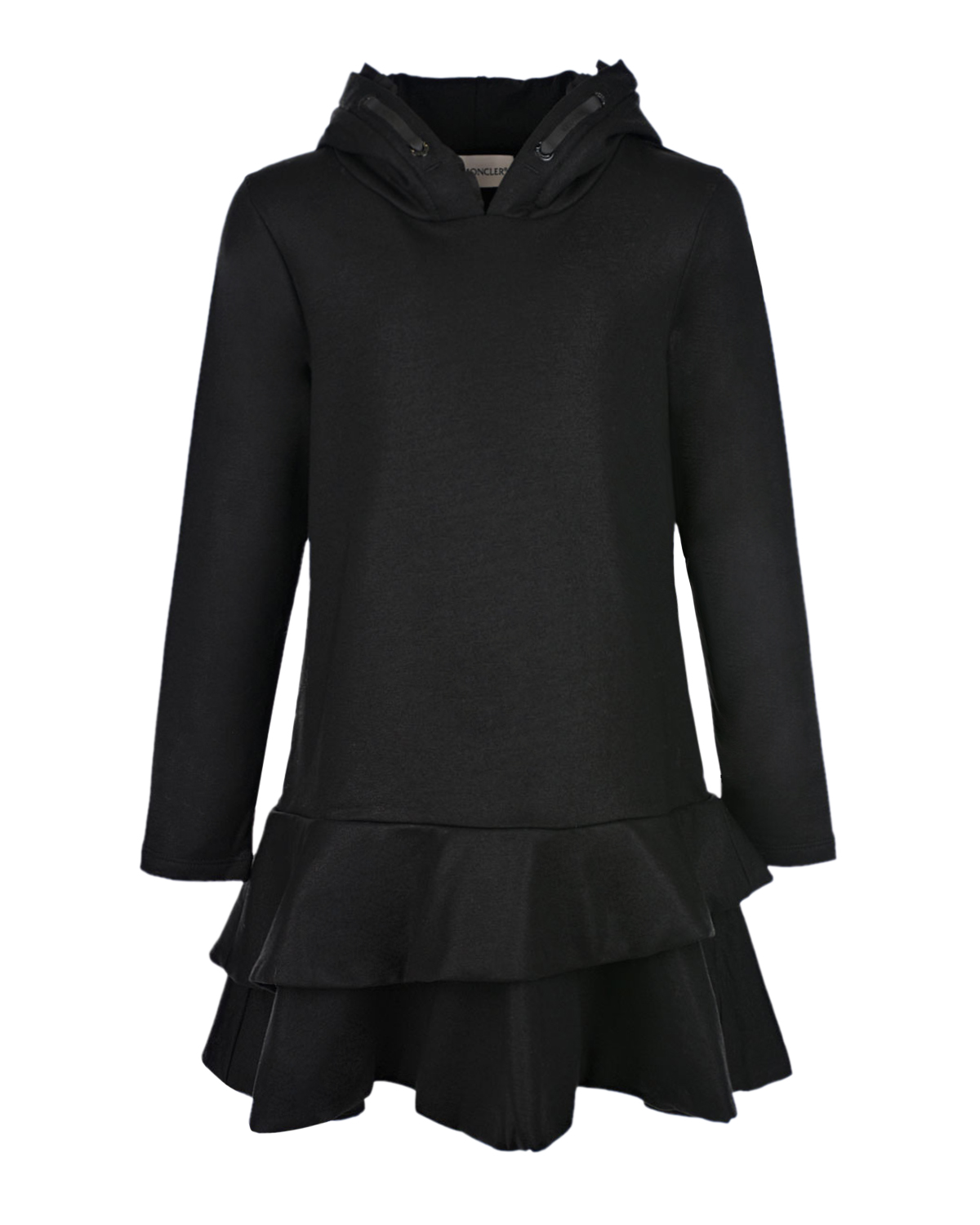 Черное платье с капюшоном Moncler детское, размер 116, цвет черный - фото 1