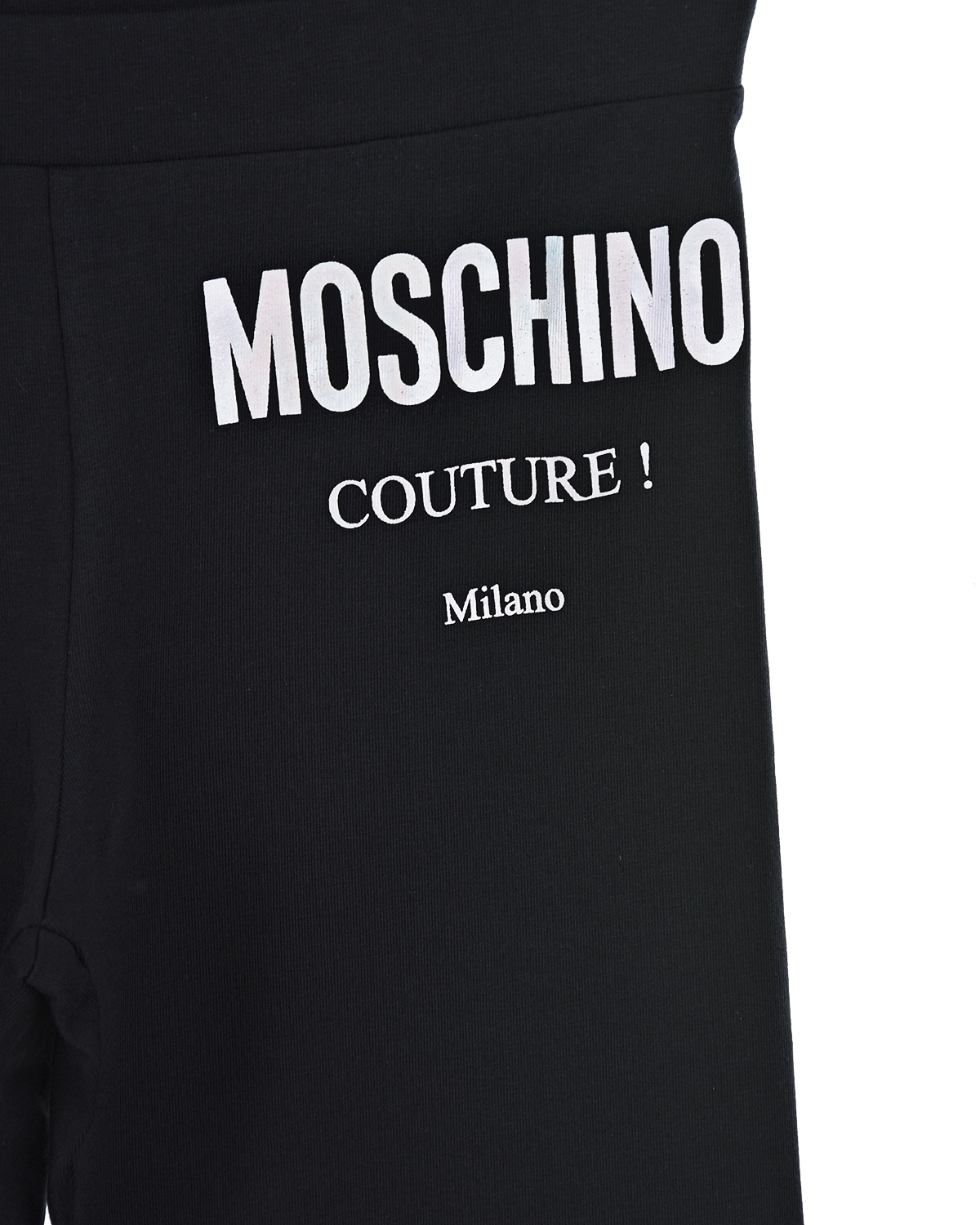 Черные леггинсы с принтом "Moschino couture" детские, размер 104, цвет черный - фото 3