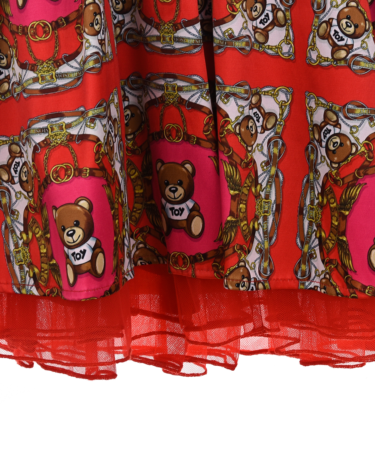 Приталенное платье с широкой юбкой Moschino детское, размер 110, цвет красный - фото 4
