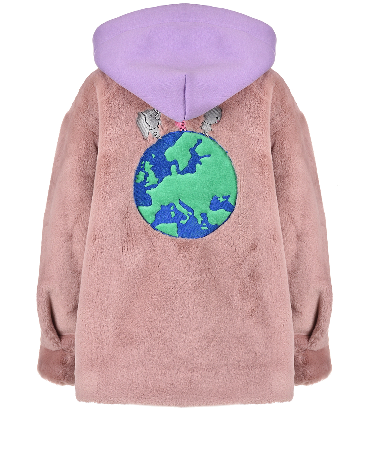 Розовая куртка из эко-меха Natasha Zinko детская, размер 116, цвет розовый - фото 2