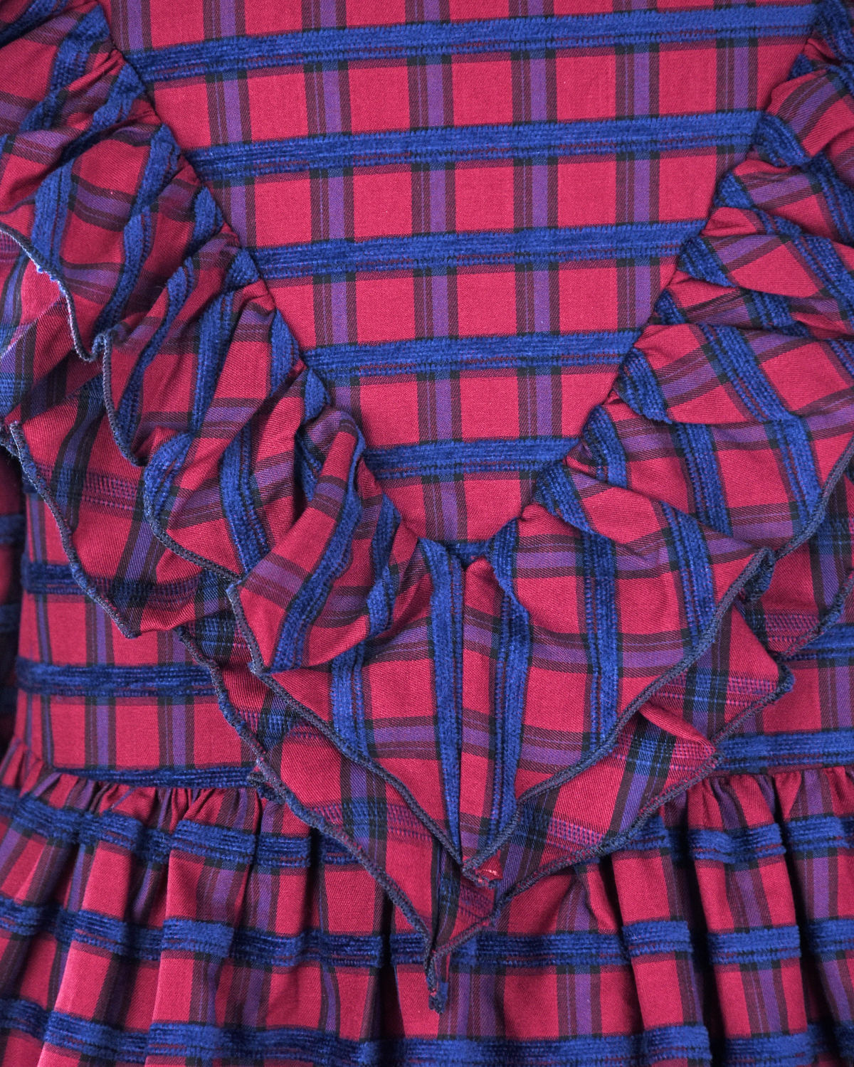 Клетчатое платье с рюшами Paade Mode детское, размер 140, цвет мультиколор - фото 3