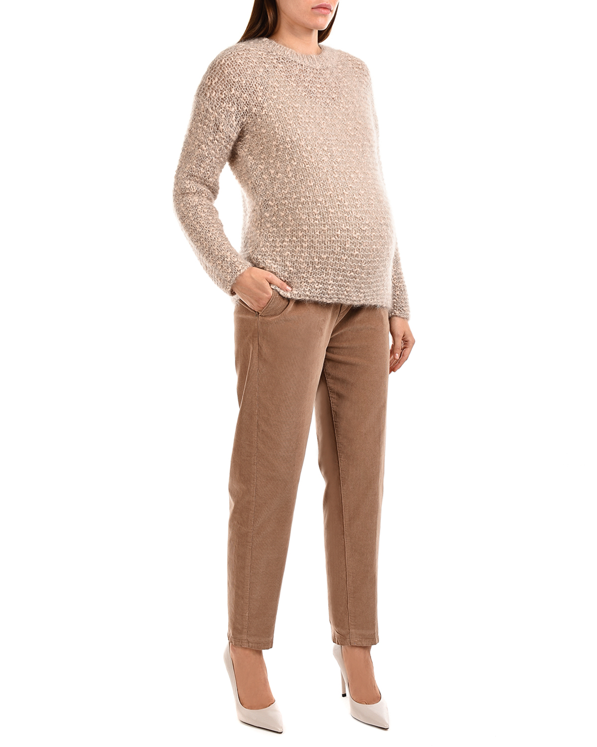 Коричневые брюки из вельвета Panicale, размер 40, цвет коричневый - фото 5