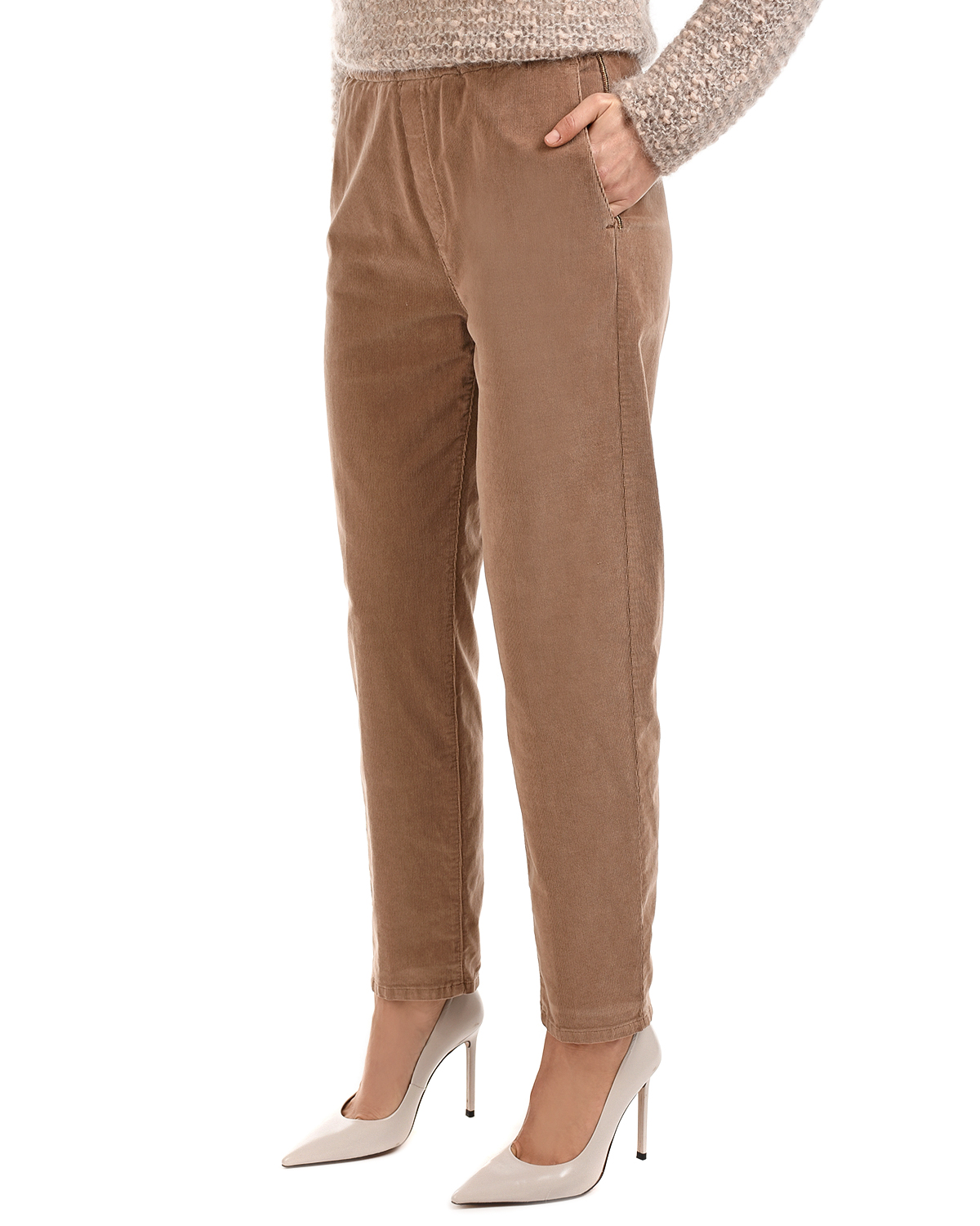 Коричневые брюки из вельвета Panicale, размер 40, цвет коричневый - фото 8