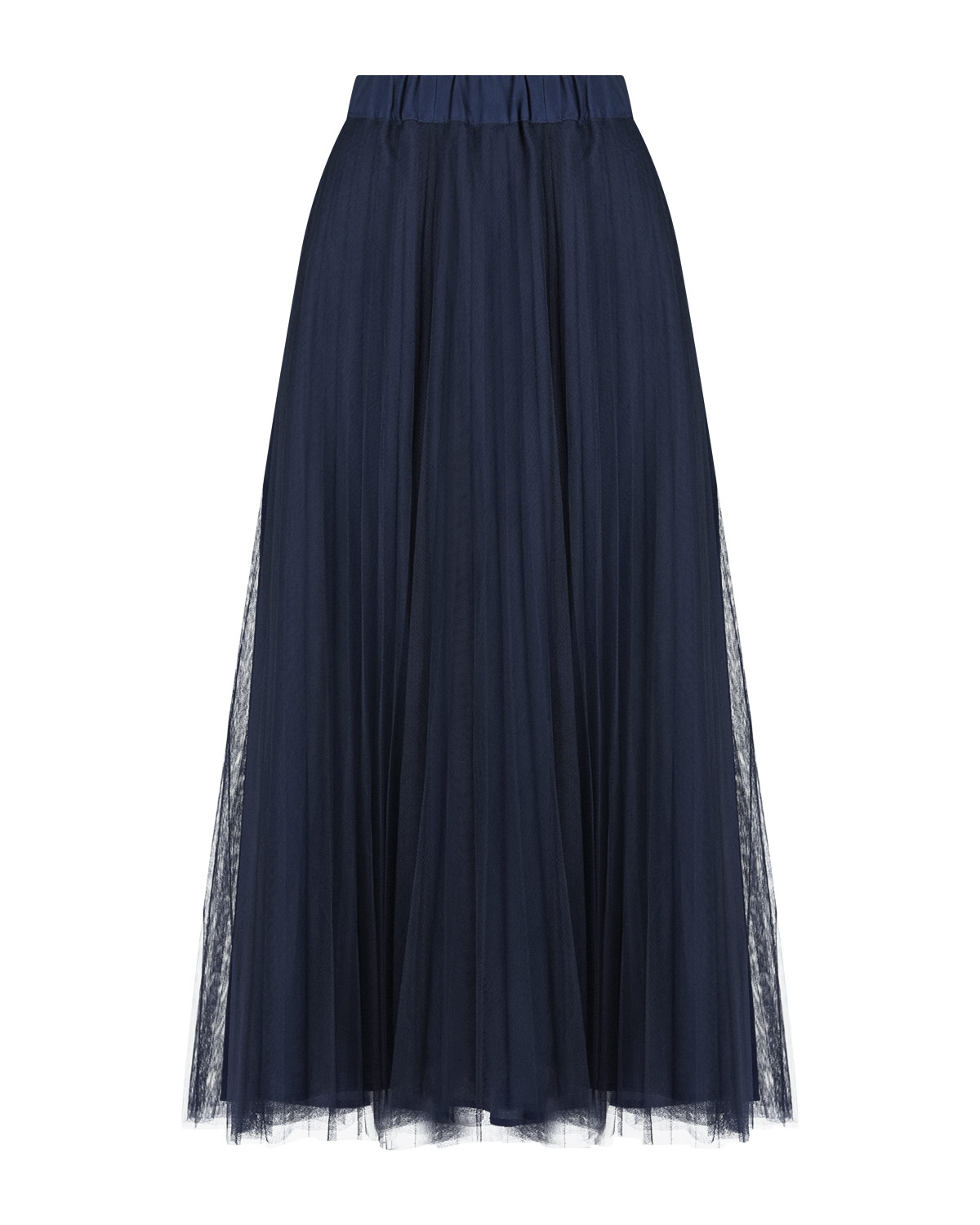 Темно-синяя плиссированная юбка Parosh, размер 40, цвет нет цвета - фото 1