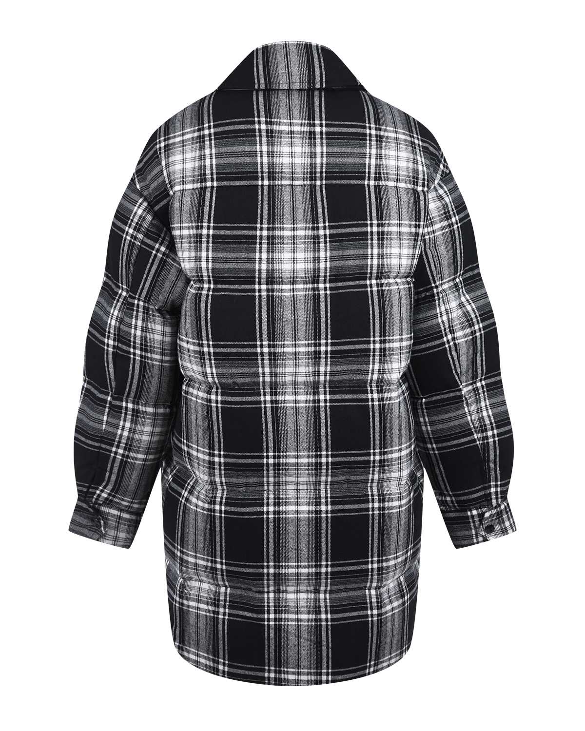 Пальто имитирующее рубашку в клетку Parosh, размер 42, цвет черный - фото 5