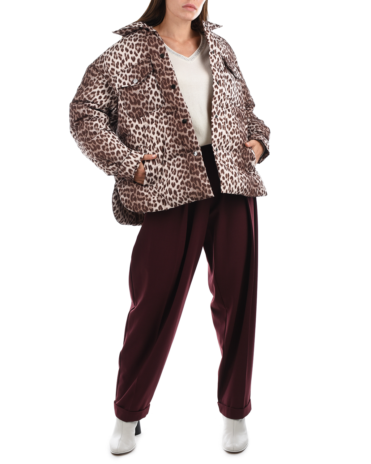 Куртка с леопардовым принтом Parosh, размер 42, цвет мультиколор - фото 3