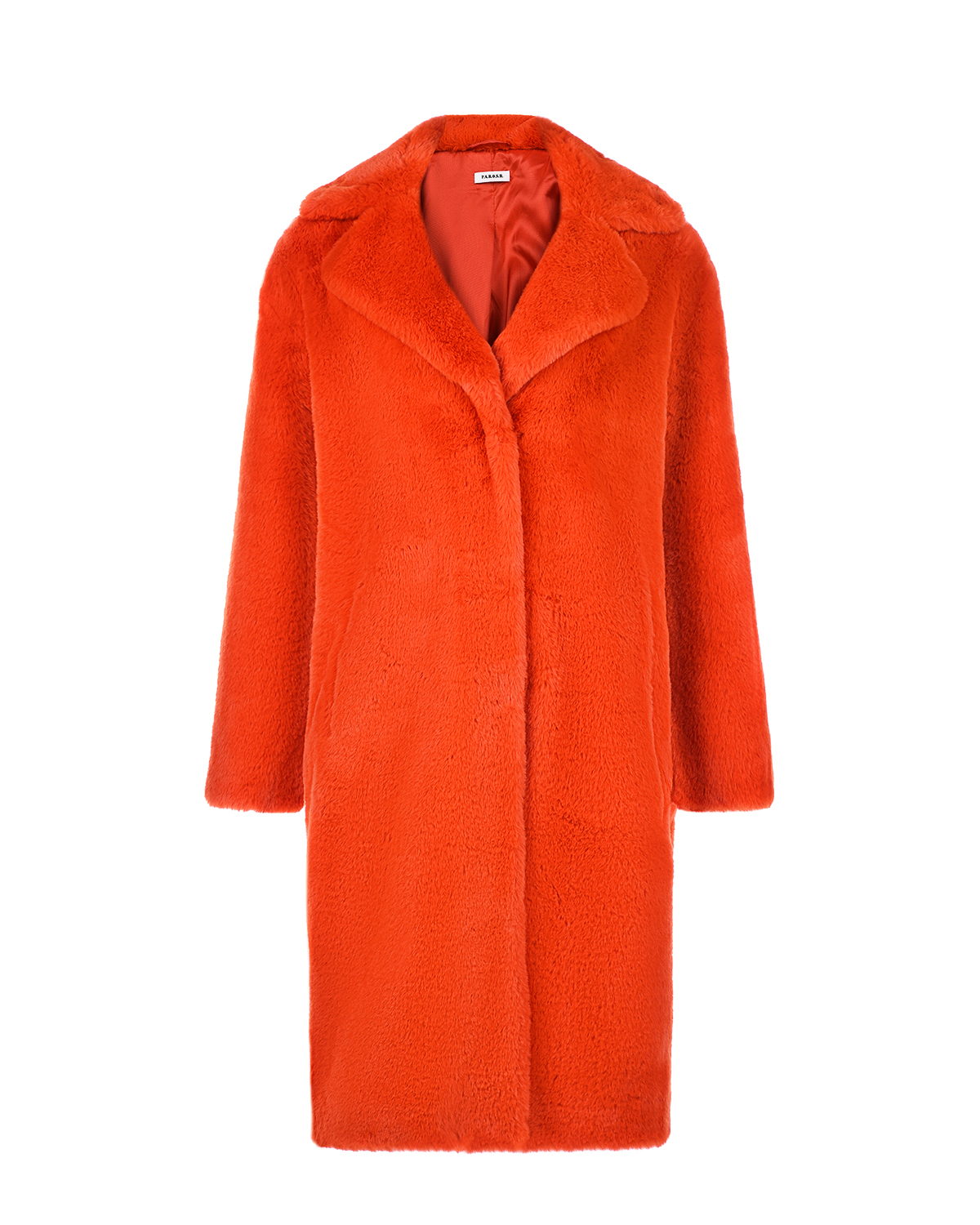 Красное пальто из эко-меха Parosh, размер 40, цвет красный - фото 1