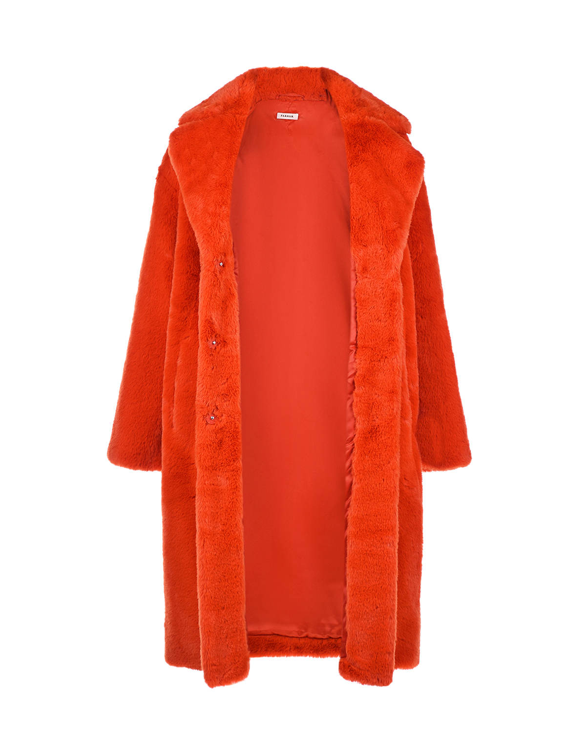Красное пальто из эко-меха Parosh, размер 40, цвет красный - фото 5