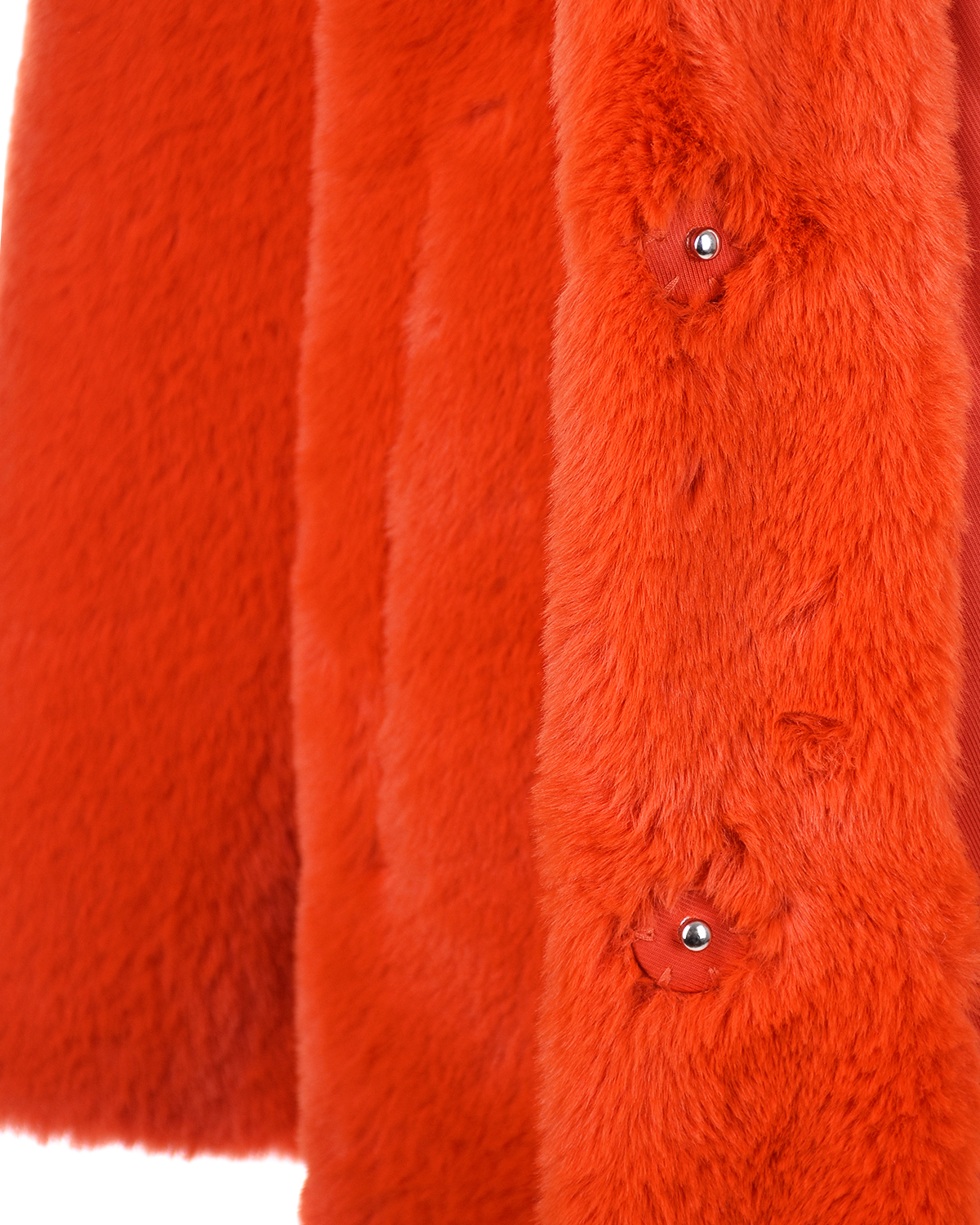 Красное пальто из эко-меха Parosh, размер 40, цвет красный - фото 7