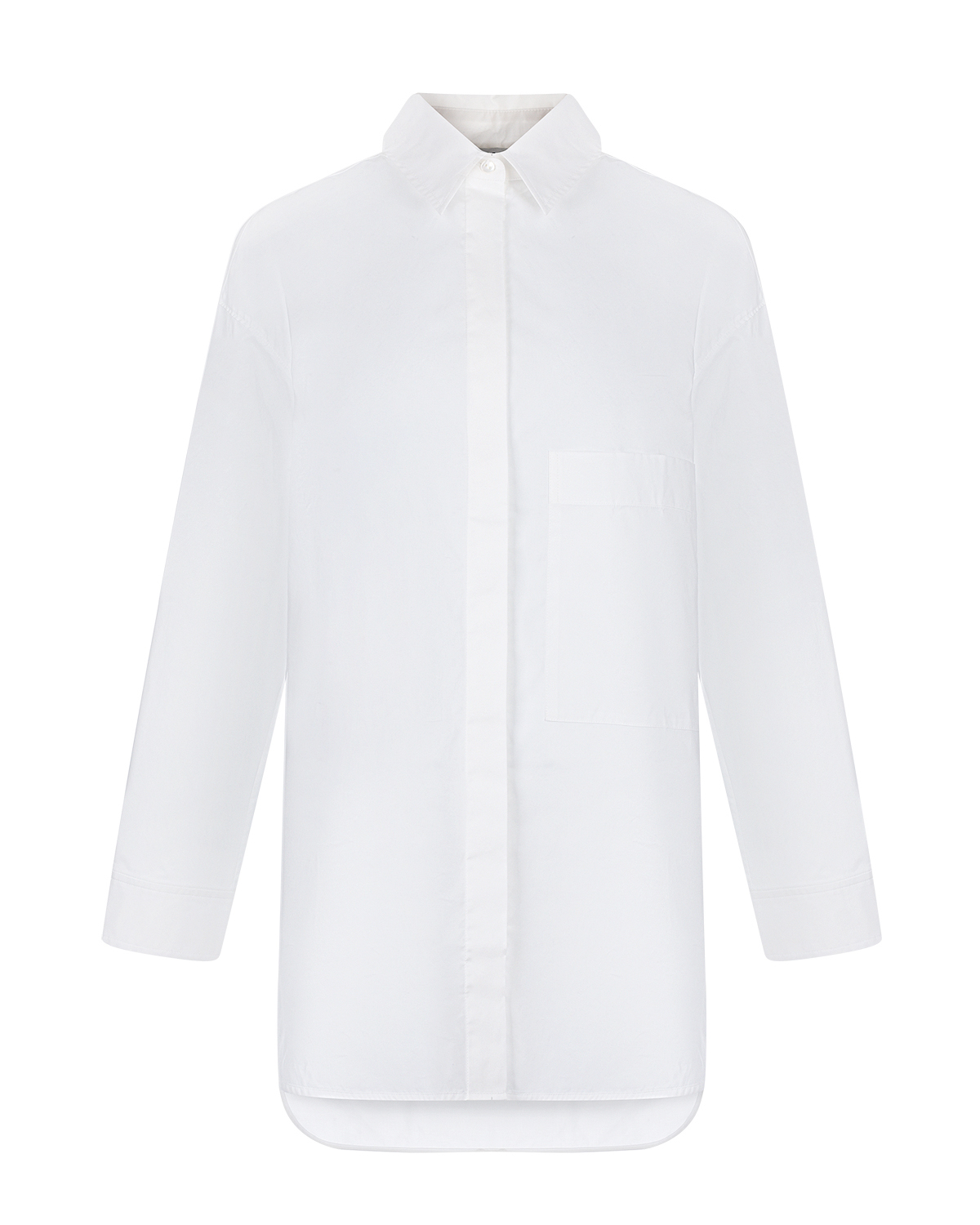 Удлиненная белая рубашка Parosh, размер 38, цвет белый - фото 1