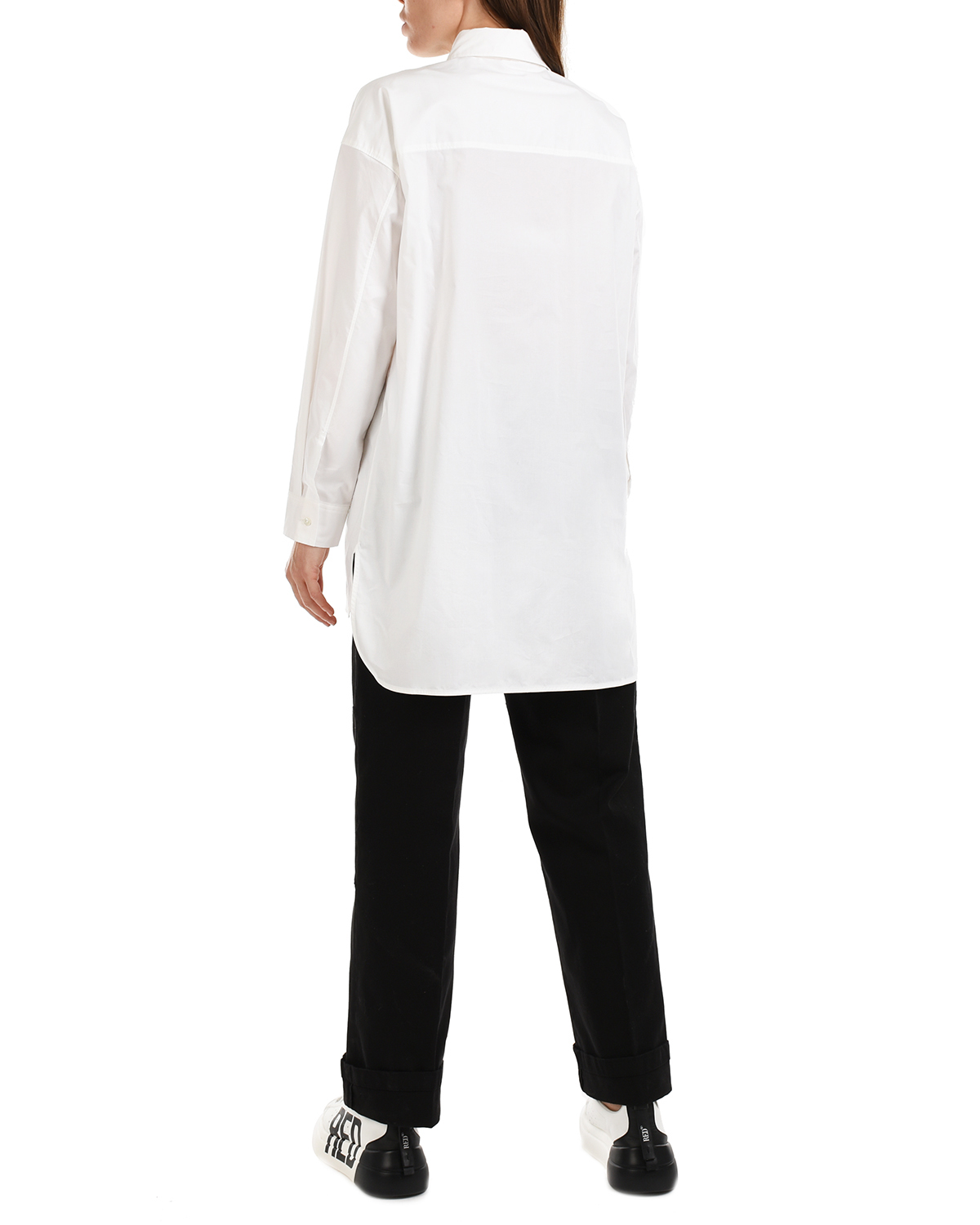 Удлиненная белая рубашка Parosh, размер 38, цвет белый - фото 3