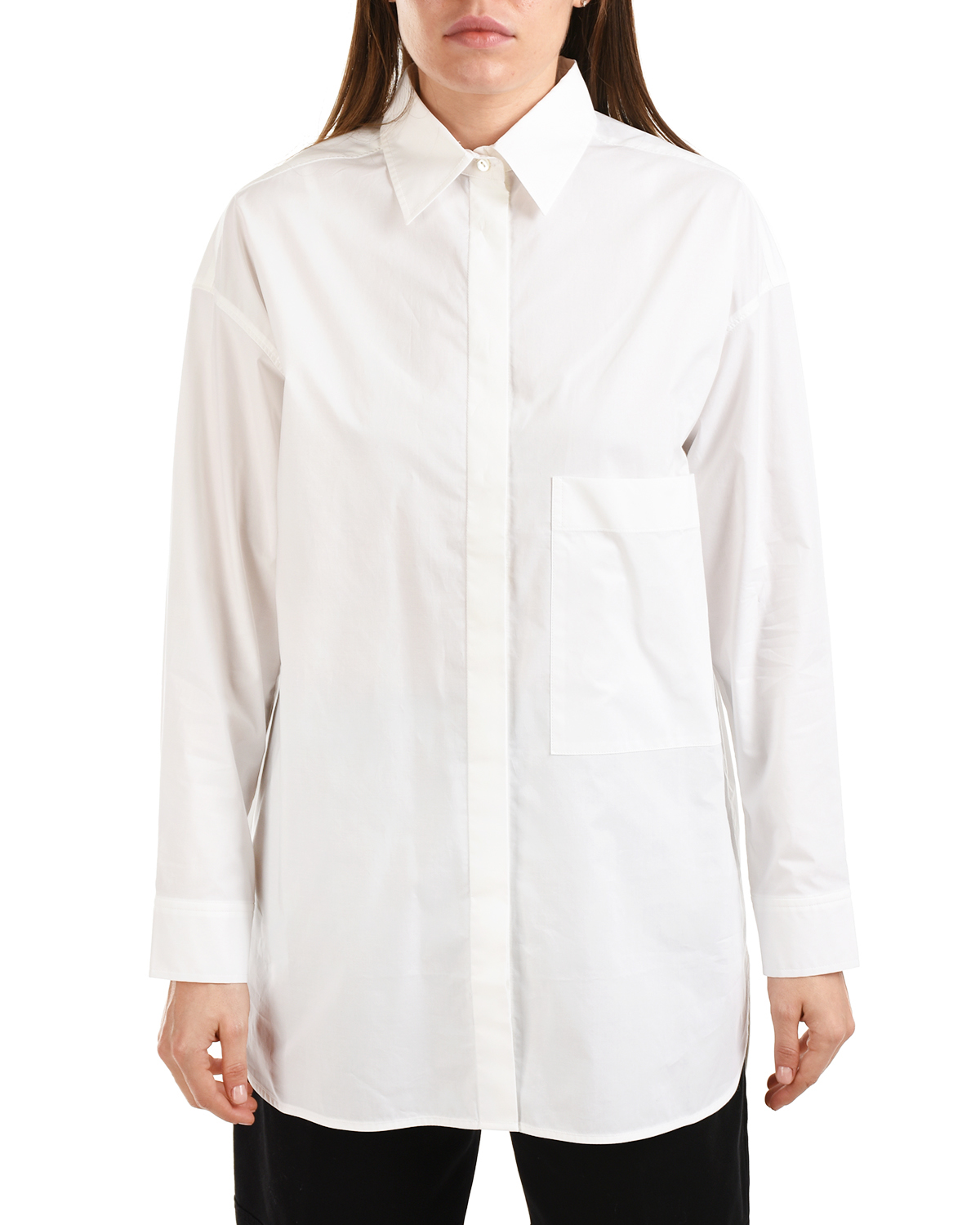 Удлиненная белая рубашка Parosh, размер 38, цвет белый - фото 7