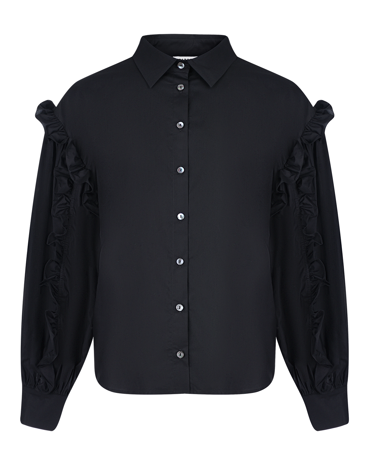 Черный блузон с рюшами Parosh, размер 40 - фото 1