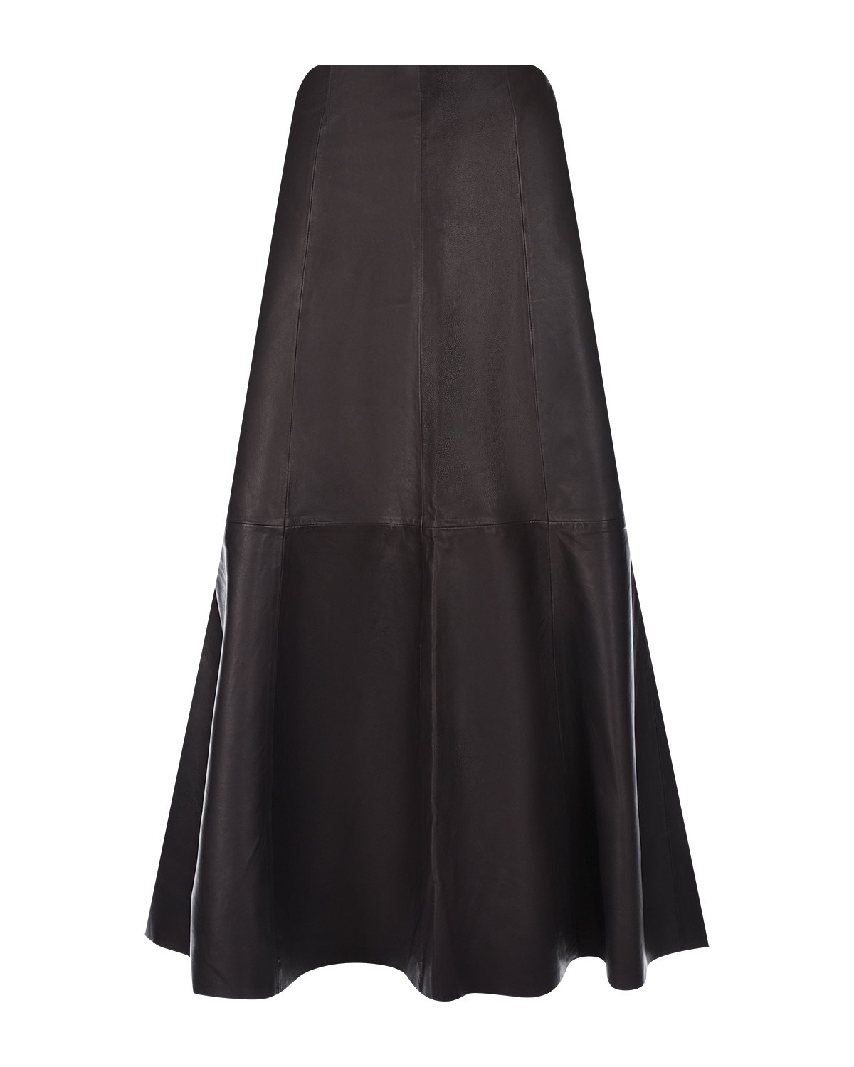 Черная кожаная юбка Parosh, размер 40, цвет коричневый - фото 1