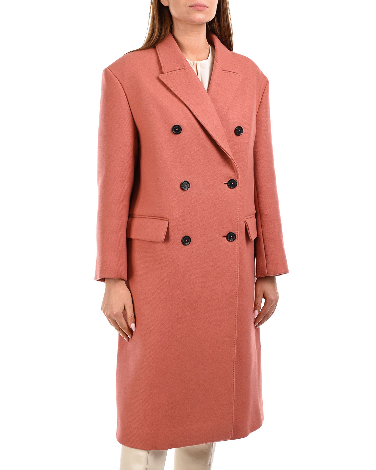 Двубортное пальто oversize Paul&Joe, размер 40, цвет розовый - фото 7