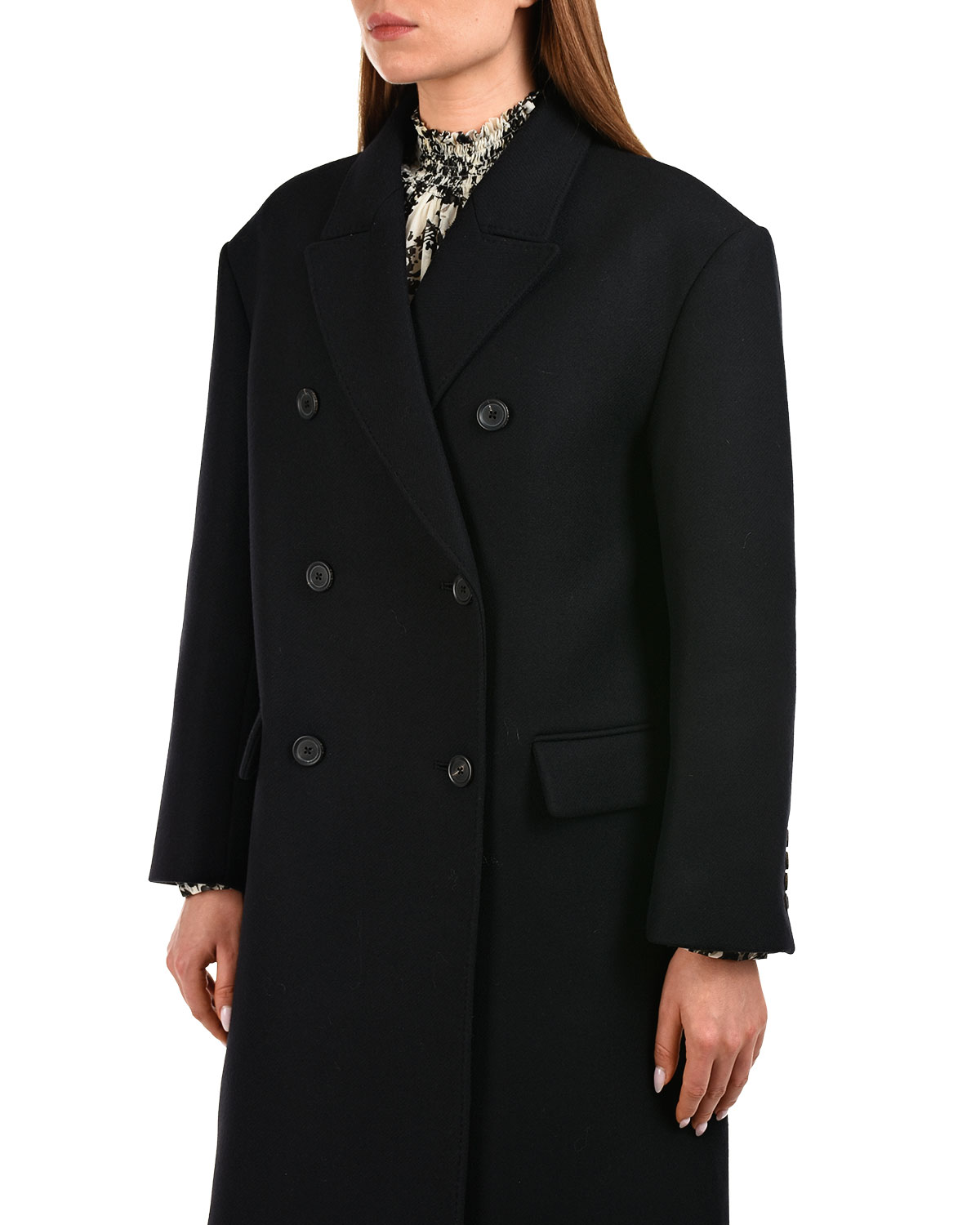 Черное пальто oversize Paul&Joe, размер 42, цвет черный - фото 7