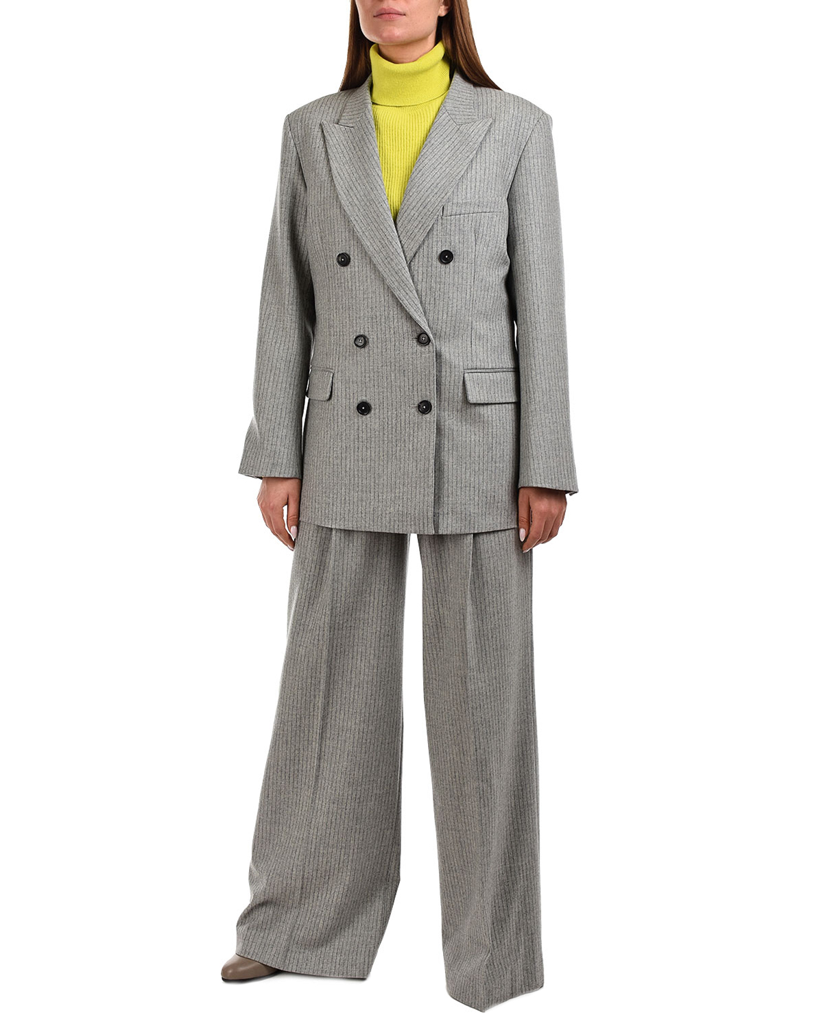 Жакет oversize в полоску Paul&Joe, размер 42, цвет серый - фото 3