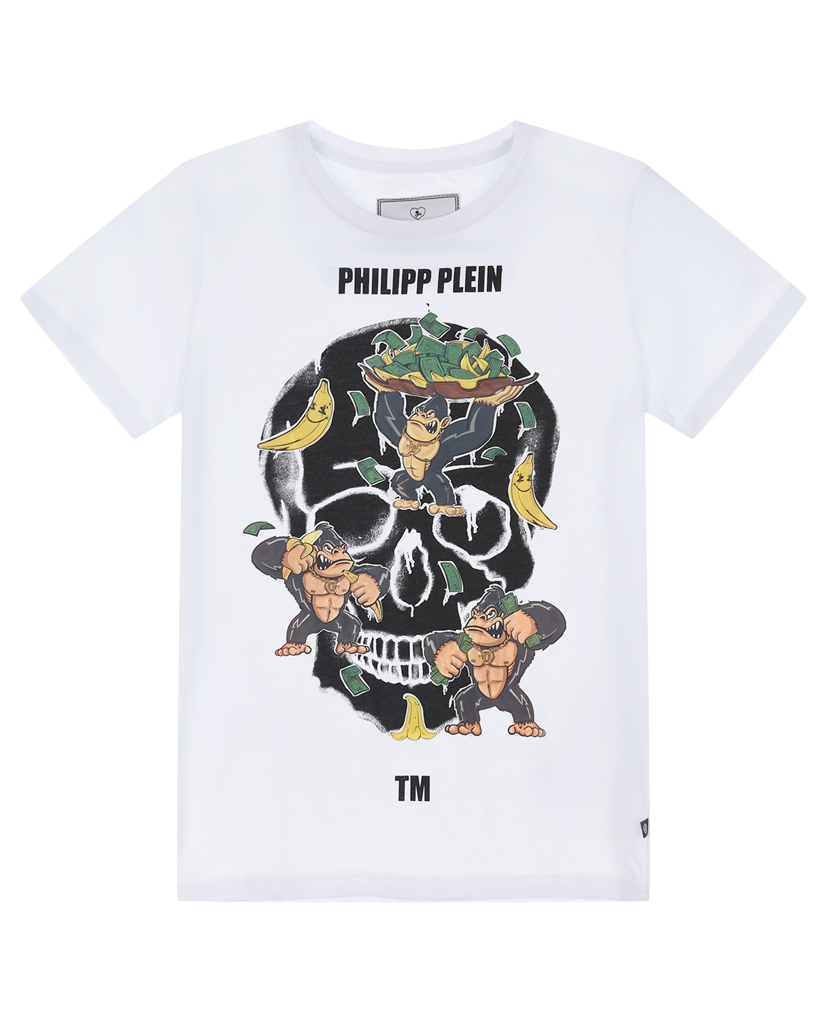 

Белая футболка с принтом "череп" Philipp Plein детская, Белый, Белая футболка с принтом "череп" Philipp Plein детская