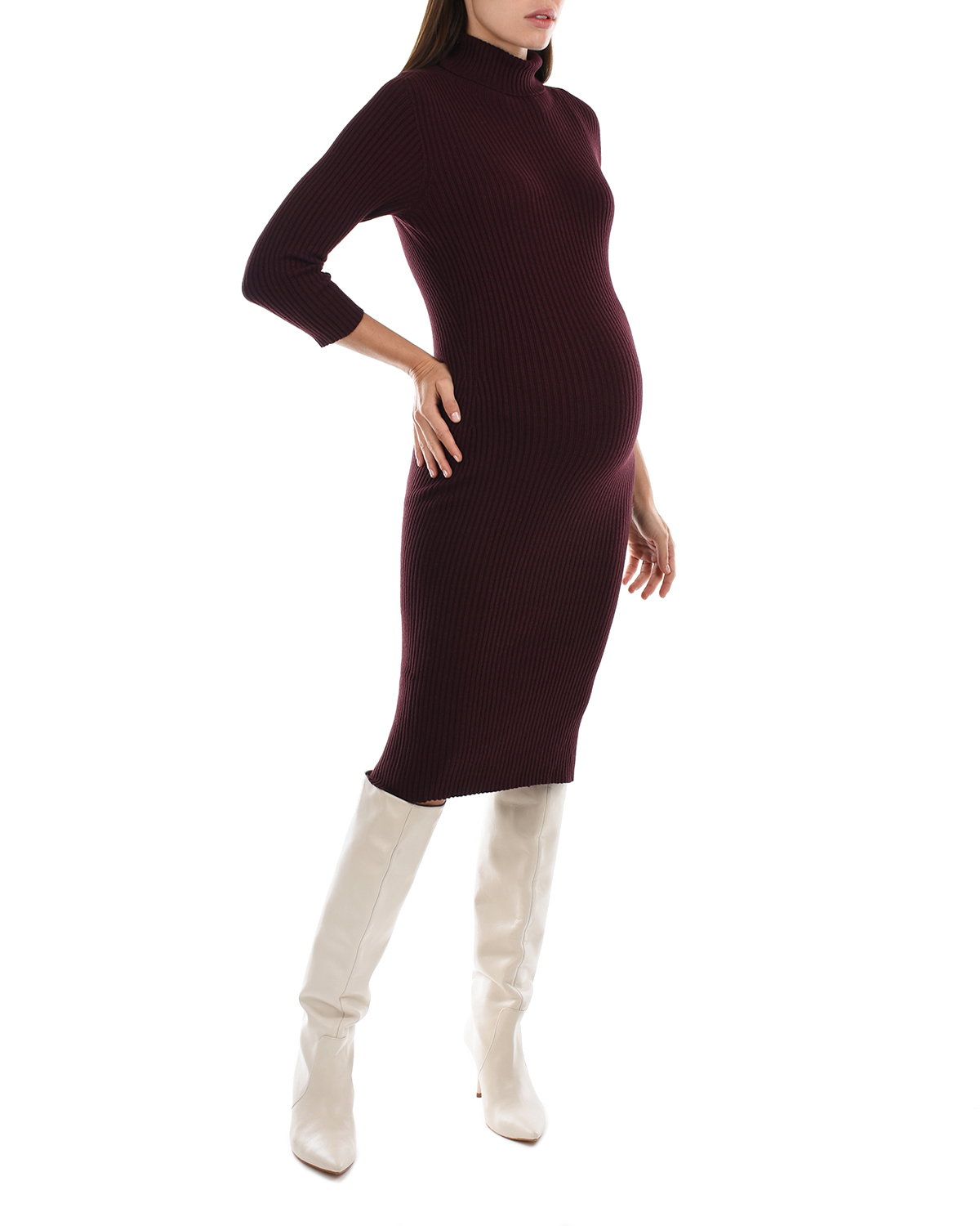 Бордовое платье Livigno Pietro Brunelli, размер 42, цвет бордовый - фото 3