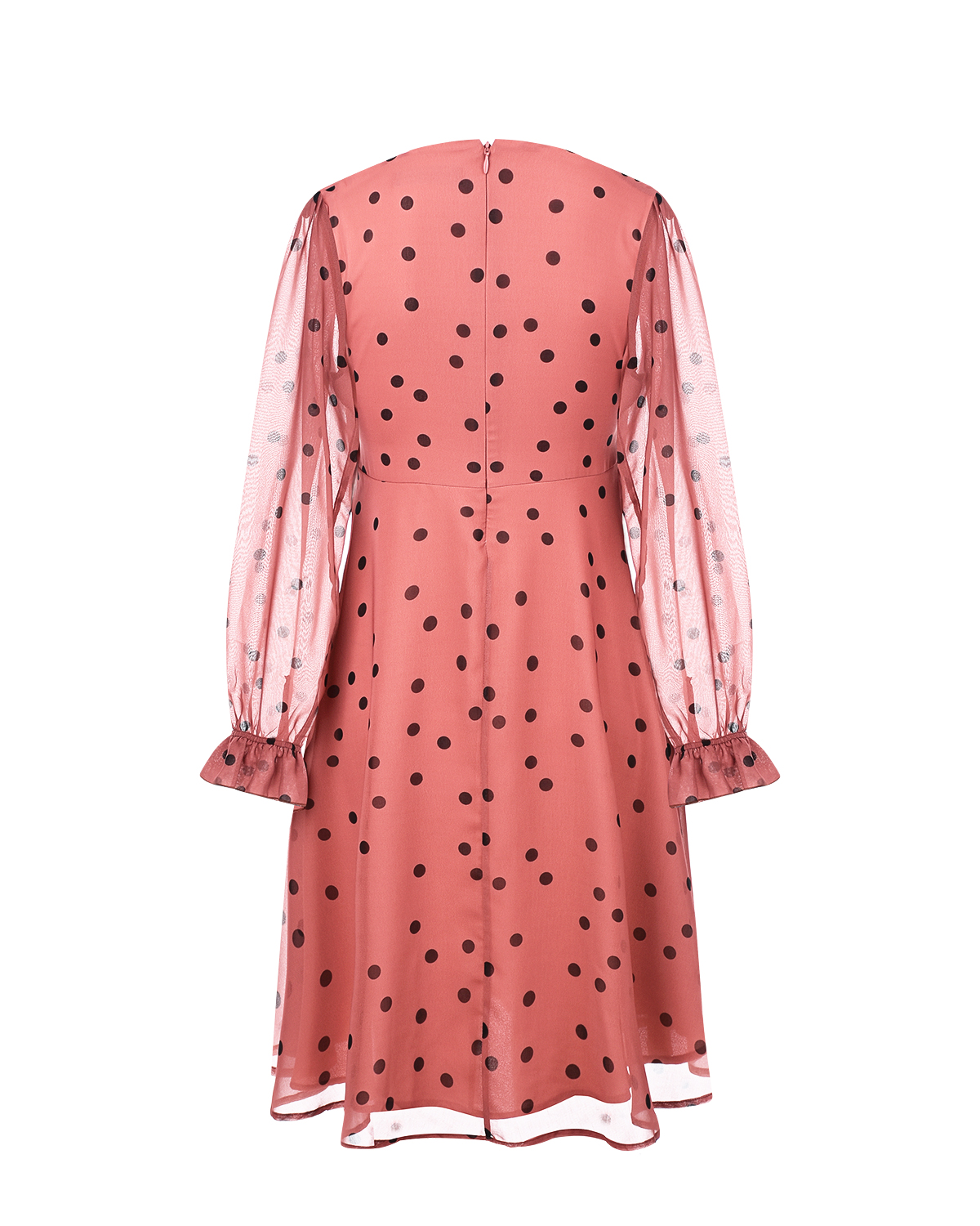 Розовое платье в горошек Pietro Brunelli, размер 38, цвет коричневый - фото 5