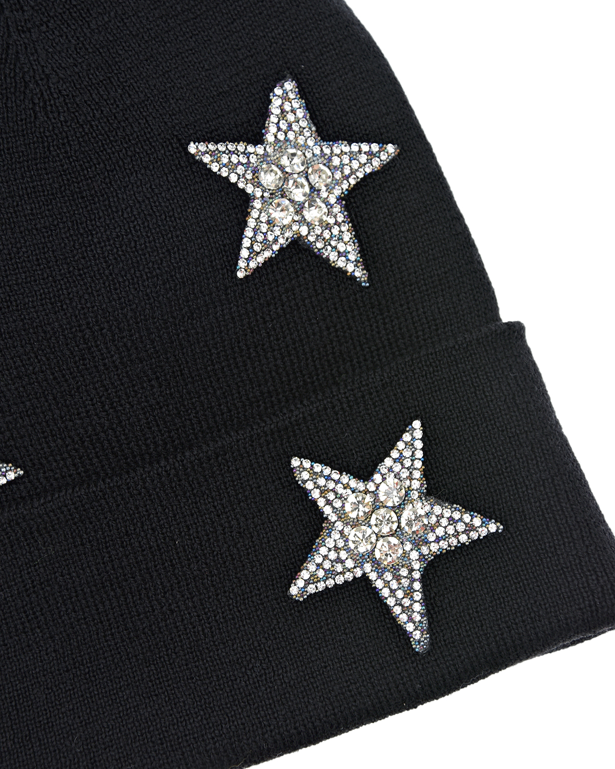 Черная шапка со звездами из страз Regina детская, размер 55, цвет черный - фото 3